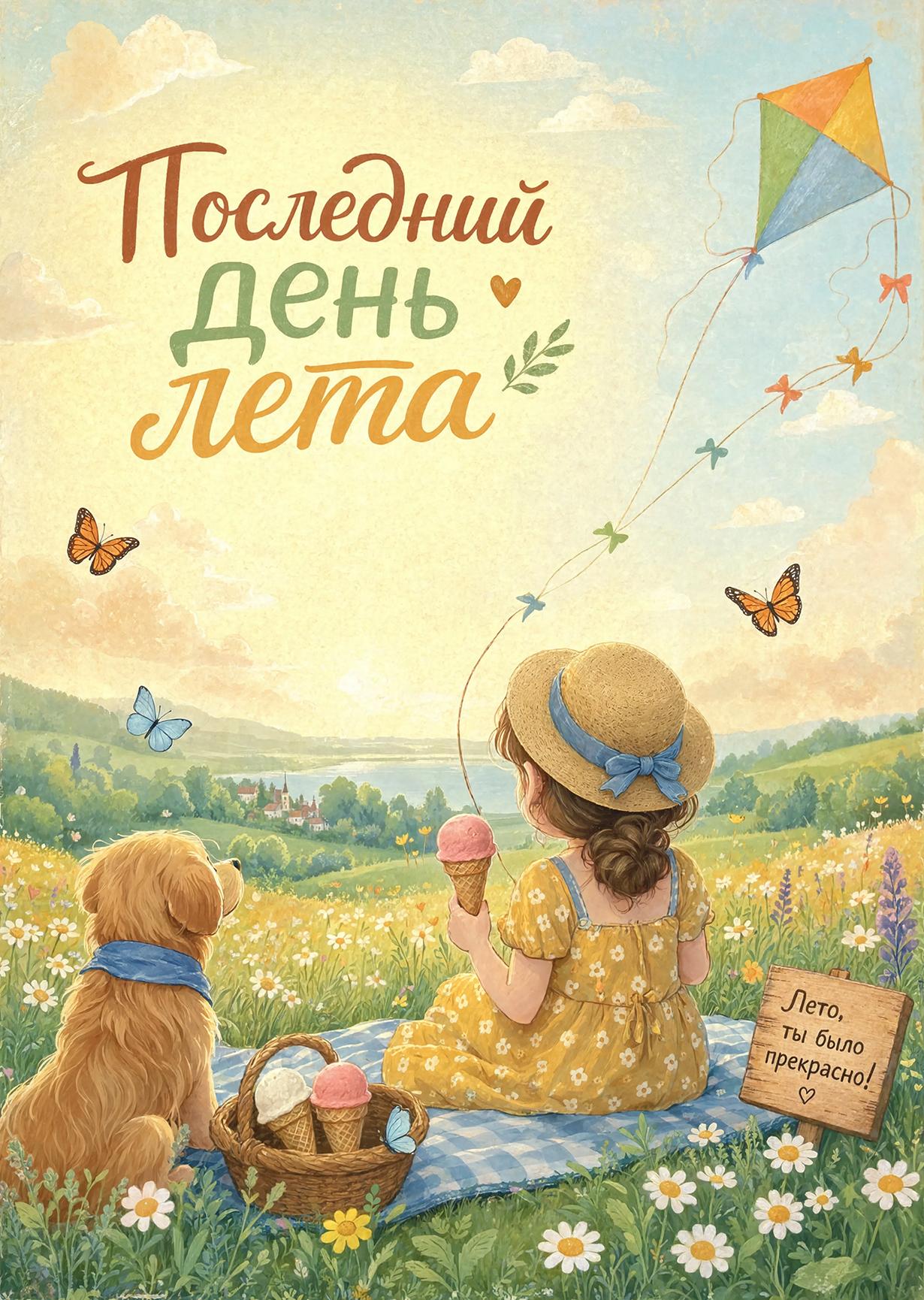 Открытка последний день лета #8