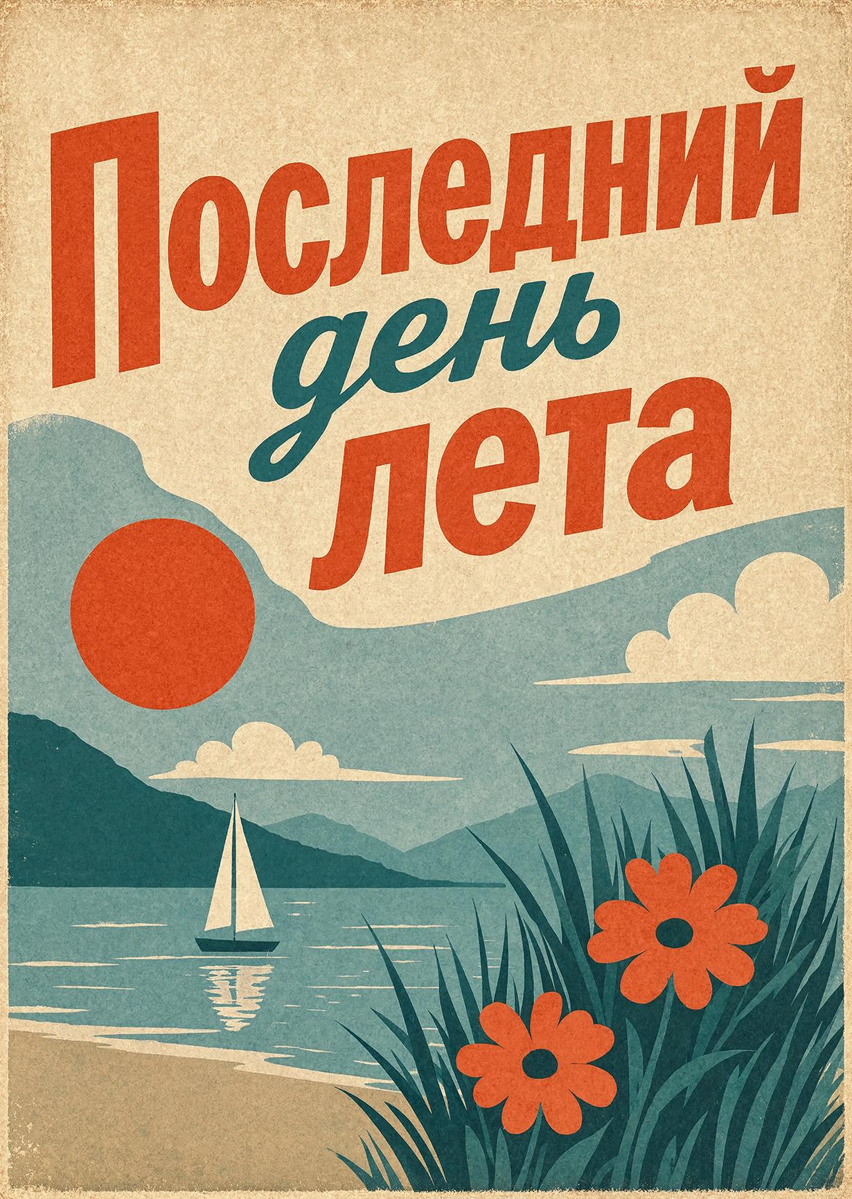 Открытка последний день лета #4