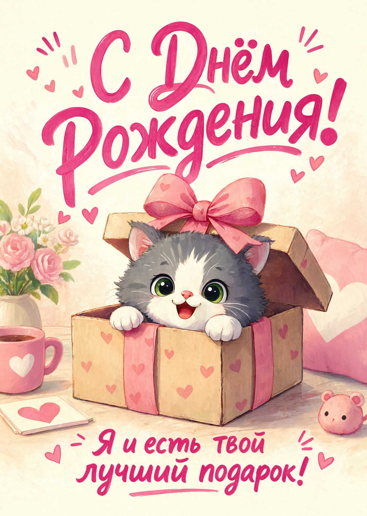 Открытка "С днем рождения женщине" #12