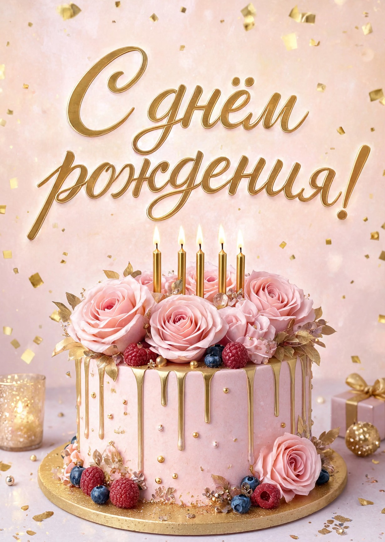 Открытка "С днем рождения женщине" #16