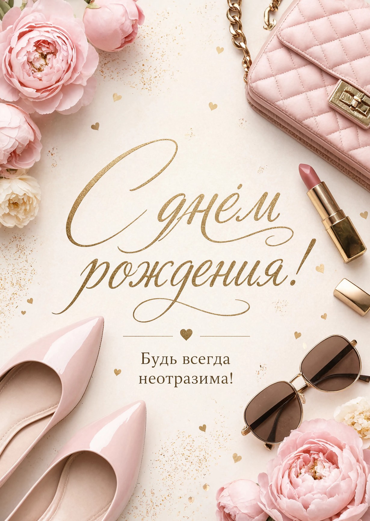 Открытка "С днем рождения женщине" #8