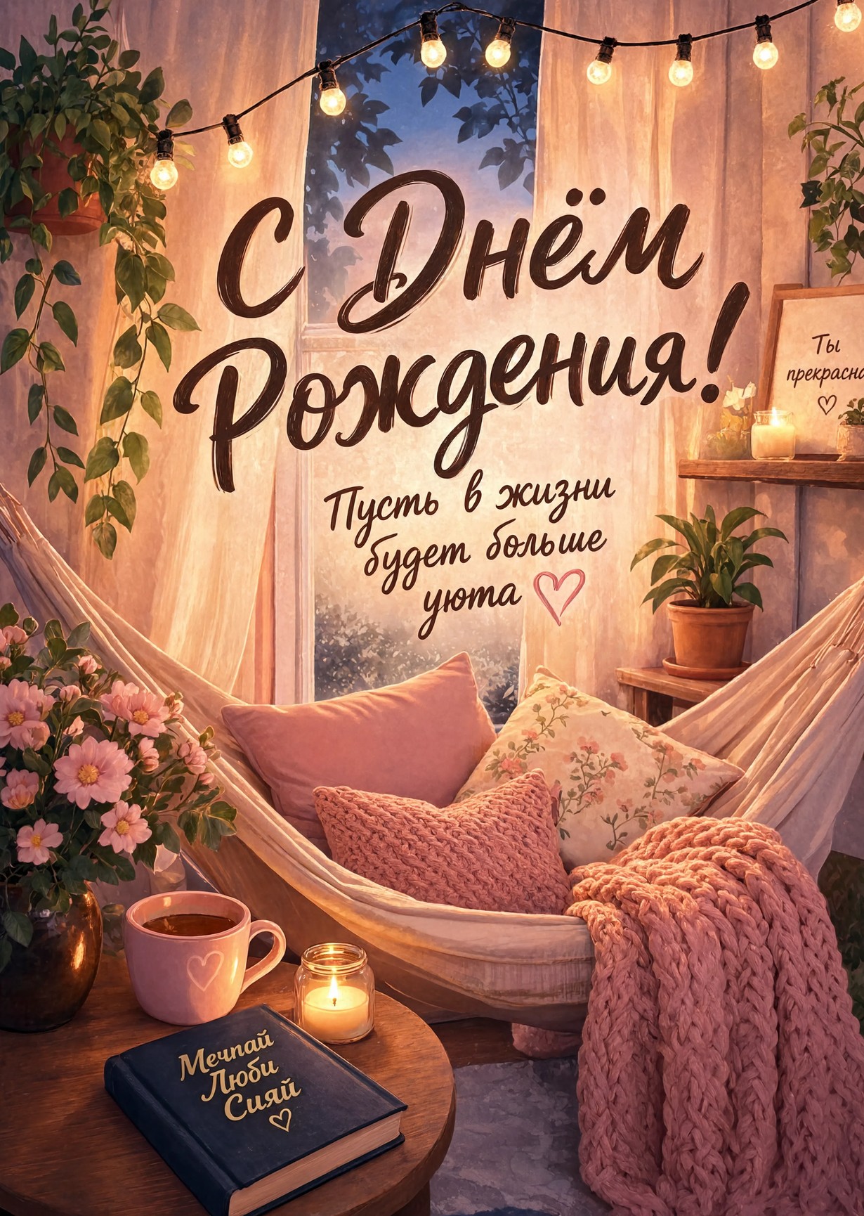 Открытка "С днем рождения женщине" #23