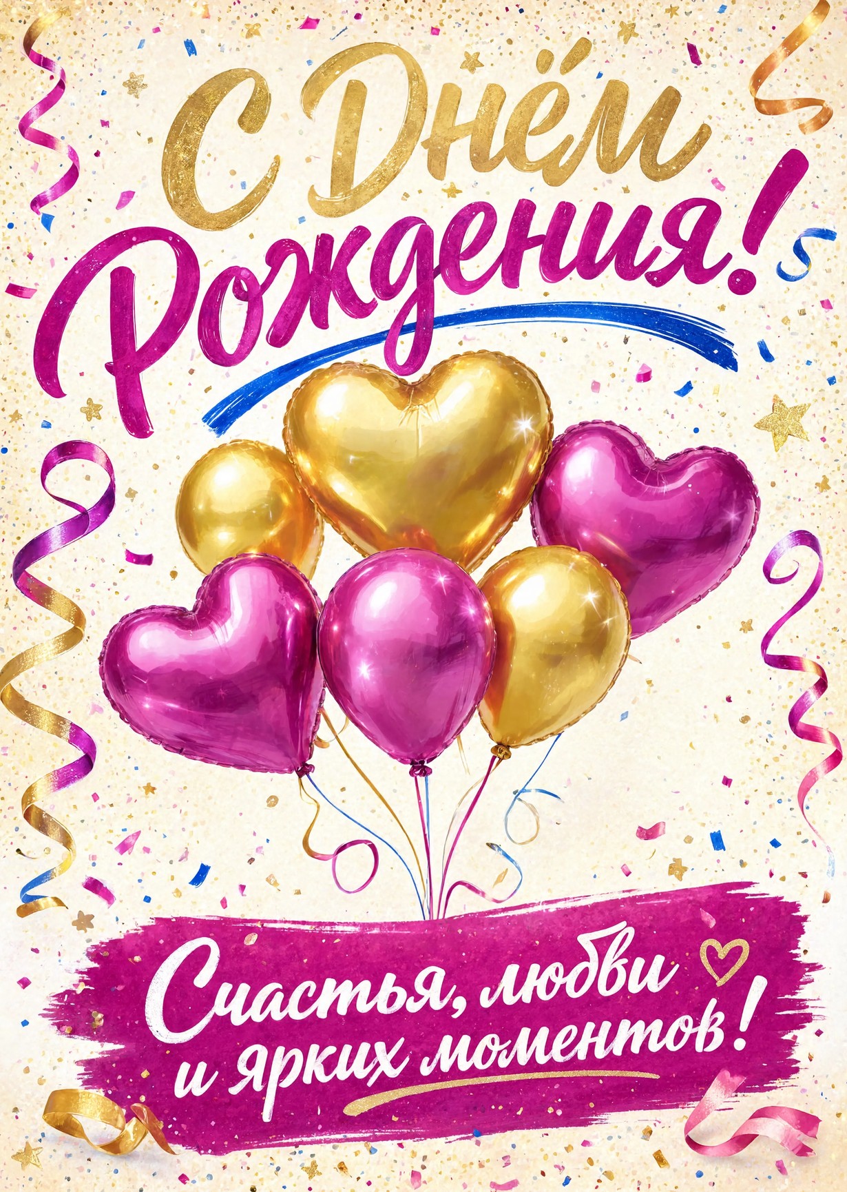 Открытка "С днем рождения женщине" #6