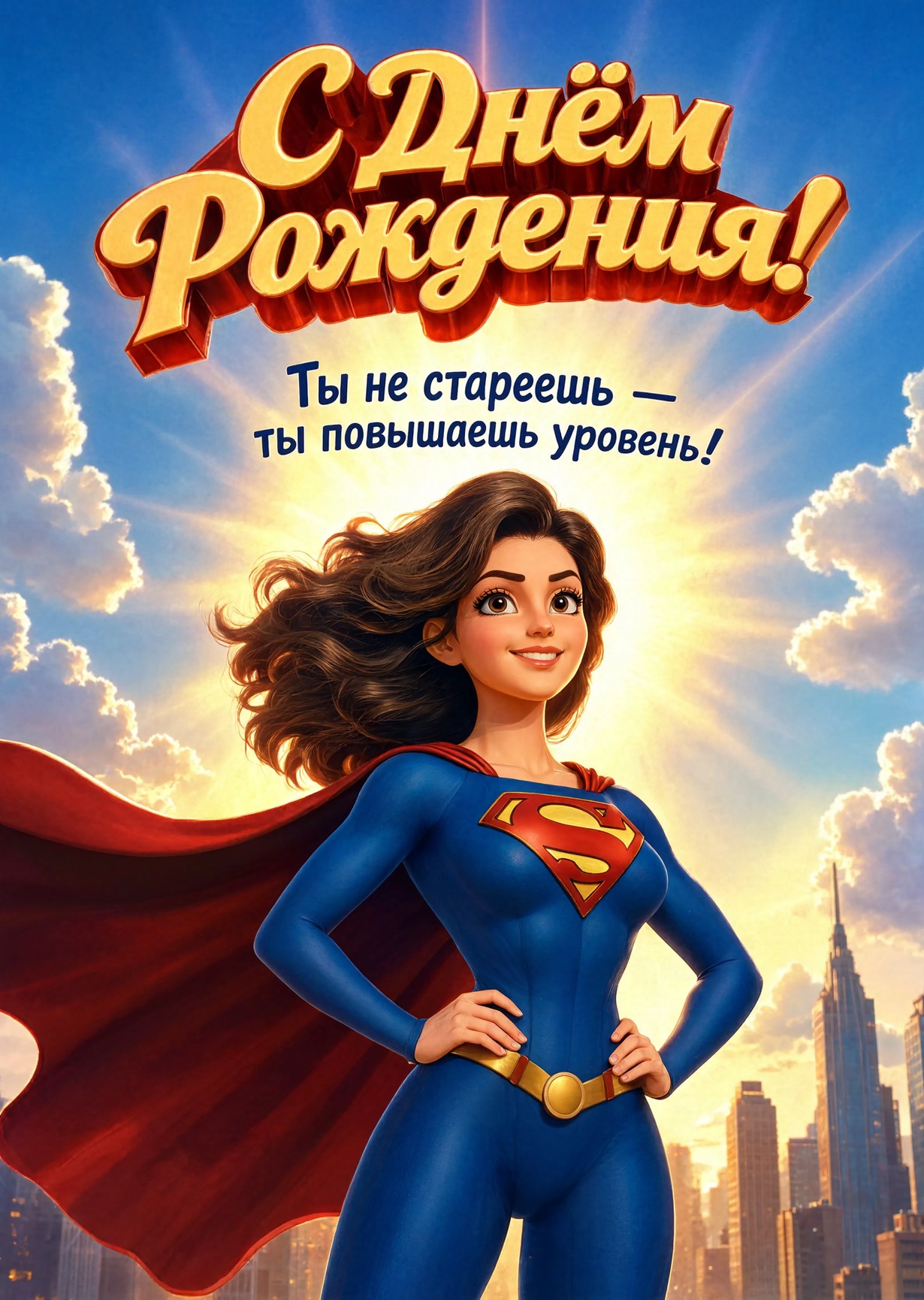 Открытка "С днем рождения женщине" #68