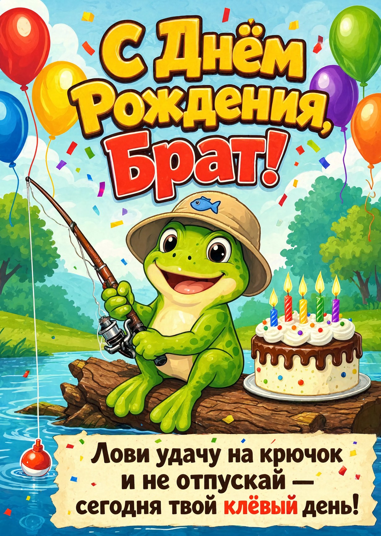 Открытка С днём рождения брату  #25