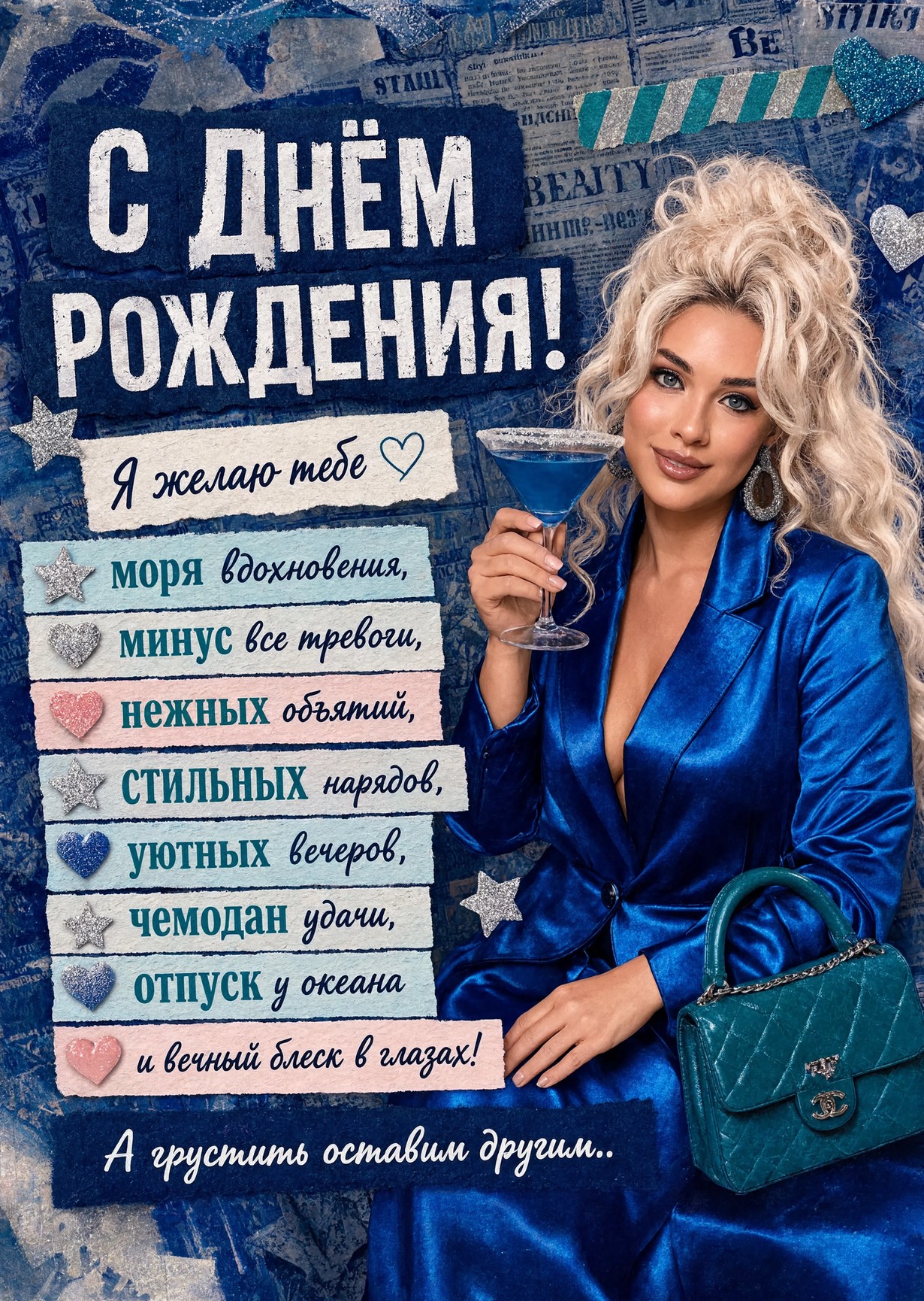 Открытка "С днем рождения женщине" #58