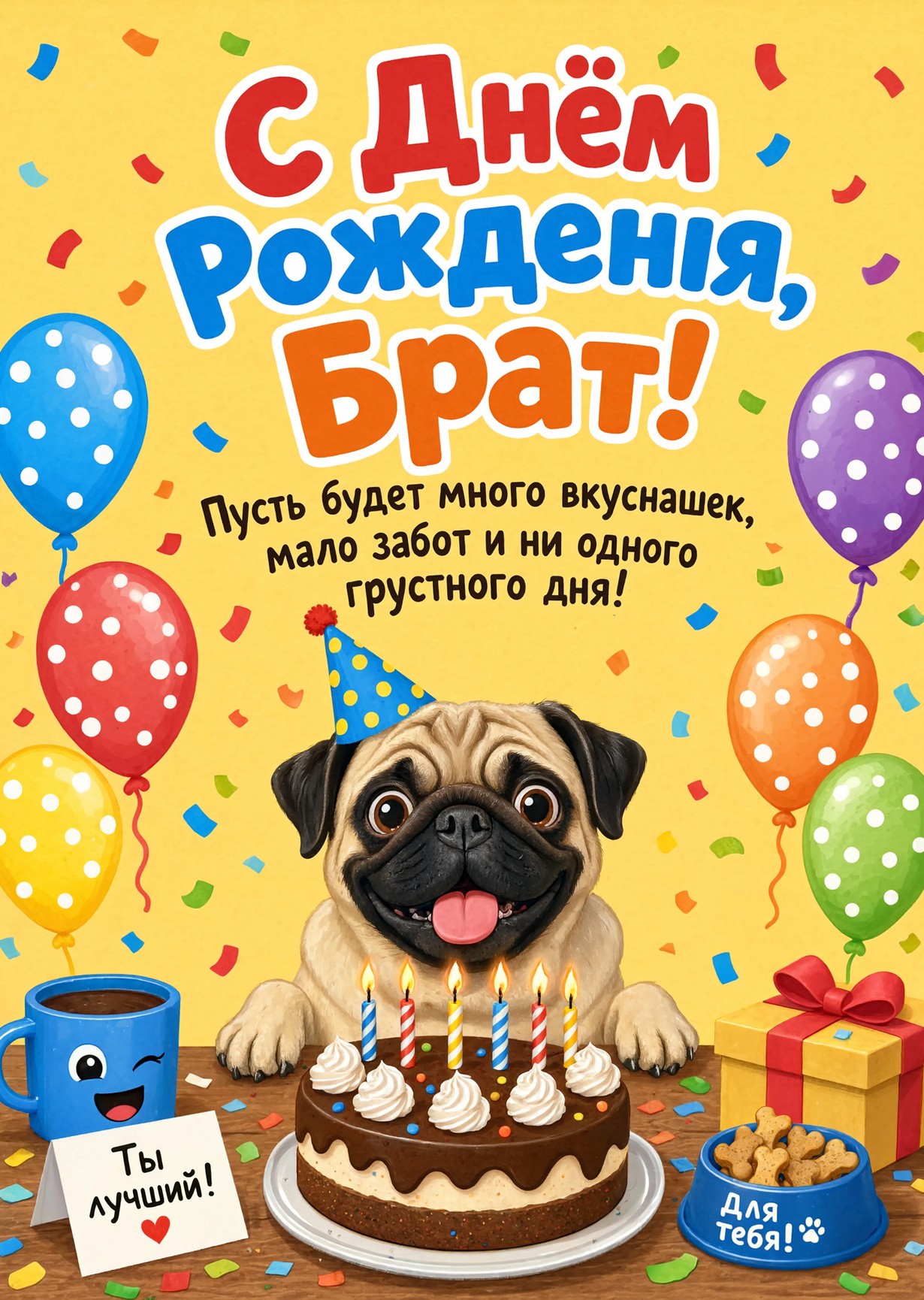 Открытка С днём рождения брату  #69