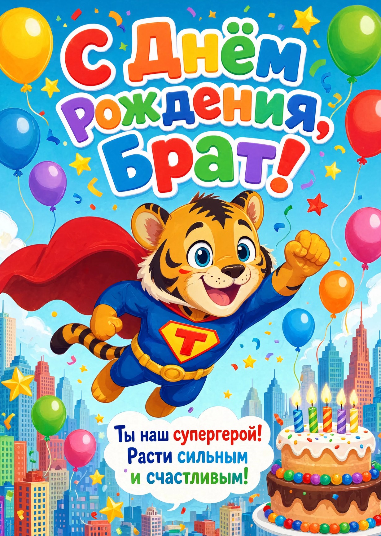 Открытка С днём рождения брату  #72