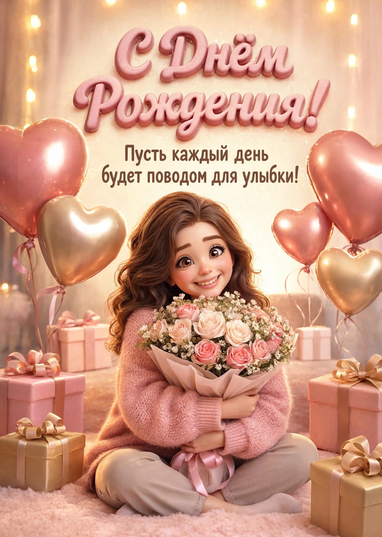 Открытка "С днем рождения женщине" #70