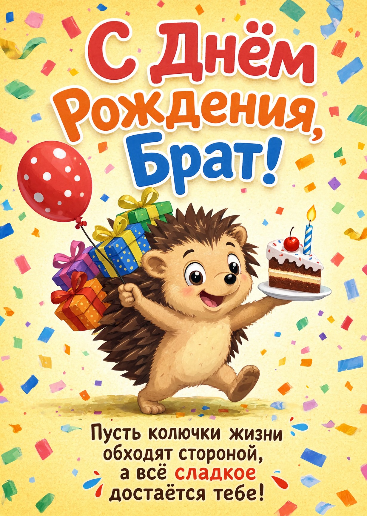 Открытка С днём рождения брату  #61
