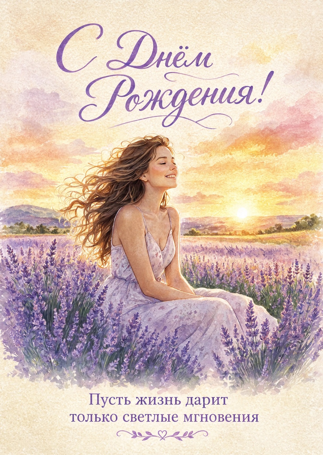 Открытка "С днем рождения женщине" #54