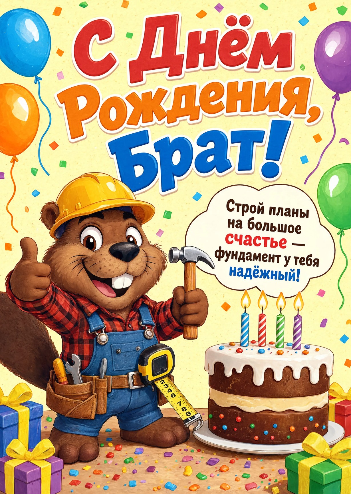 Открытка С днём рождения брату  #43