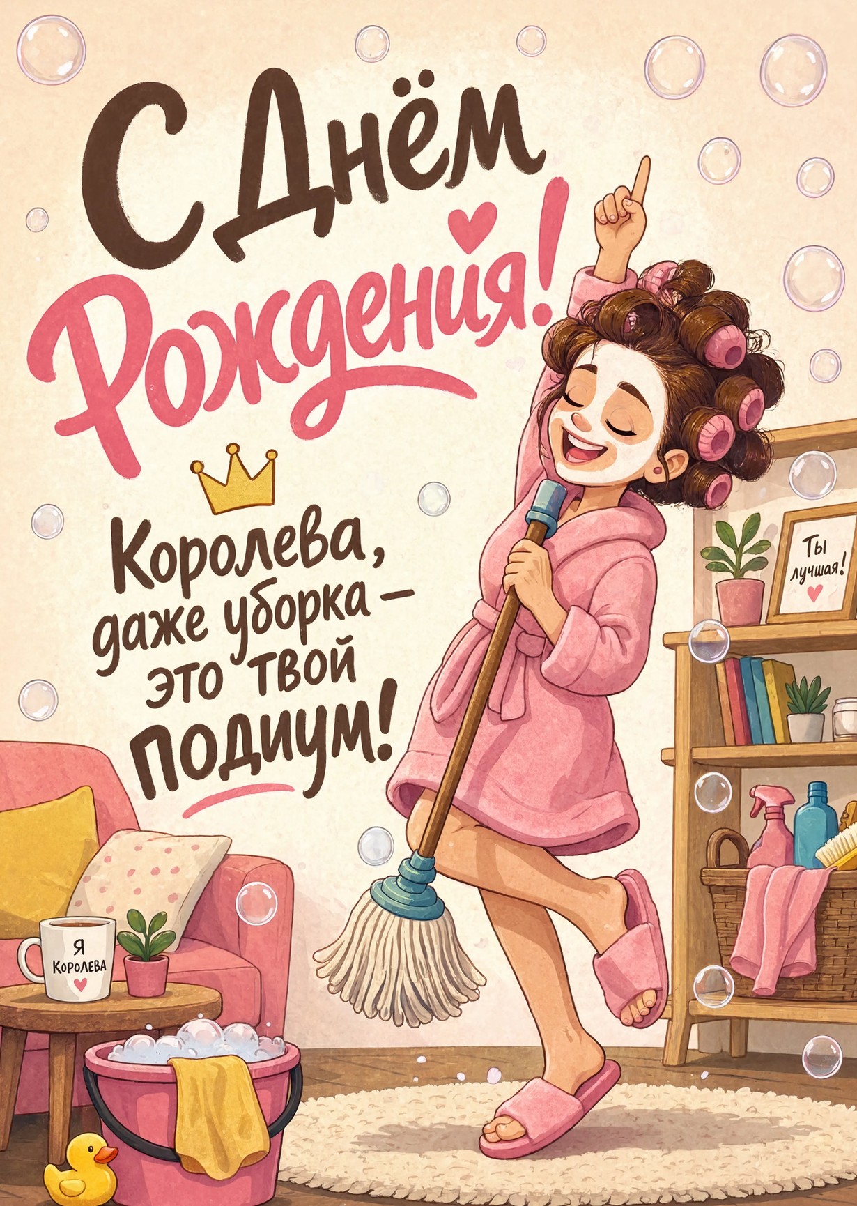 Открытка "С днем рождения женщине" #44