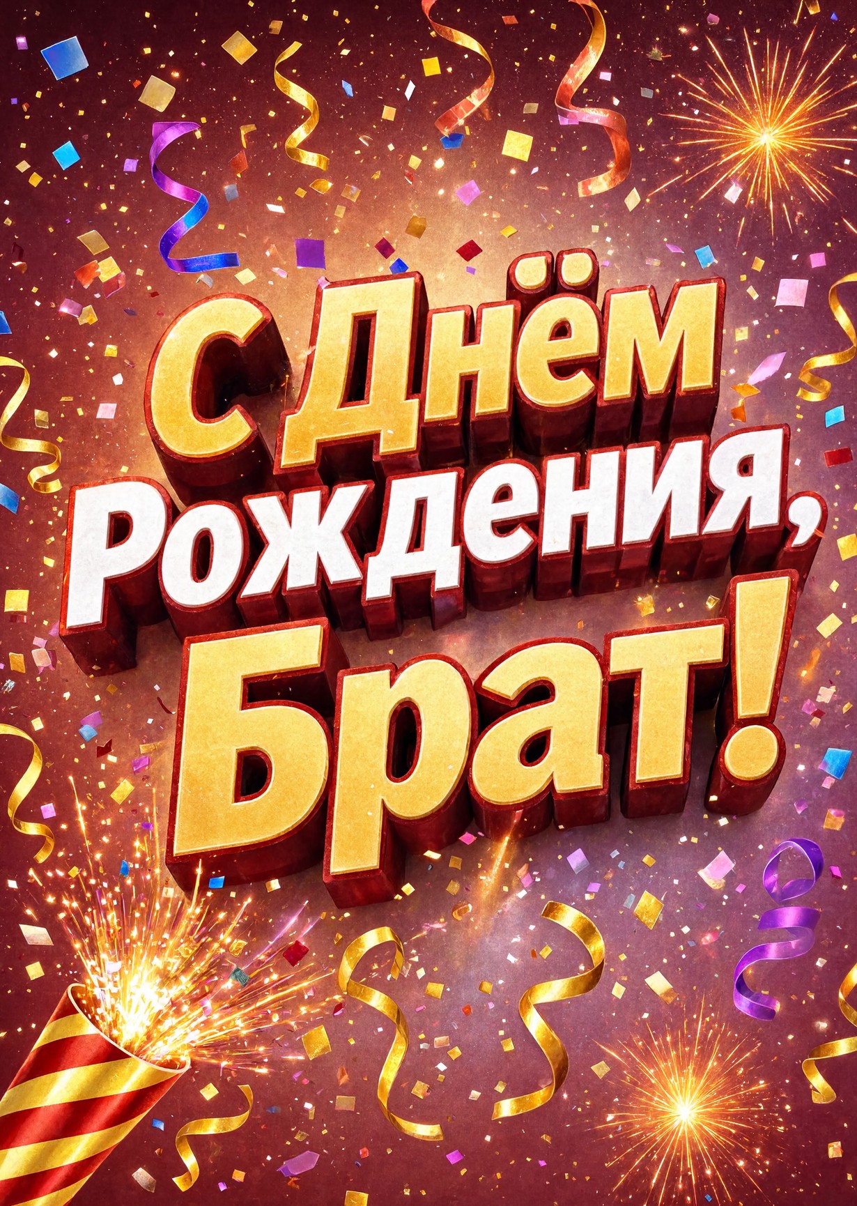 Открытка С днём рождения брату  #48