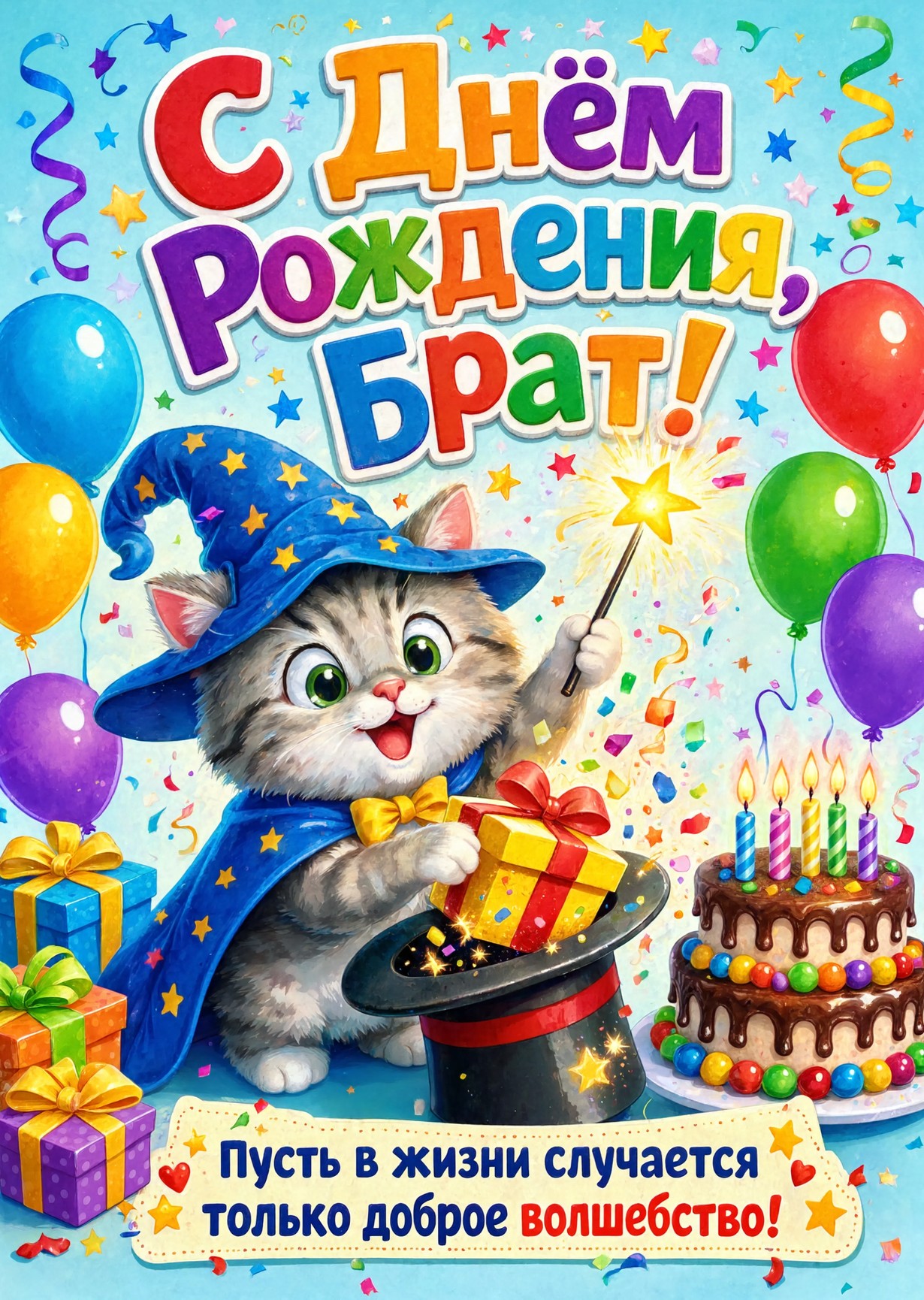 Открытка С днём рождения брату  #12