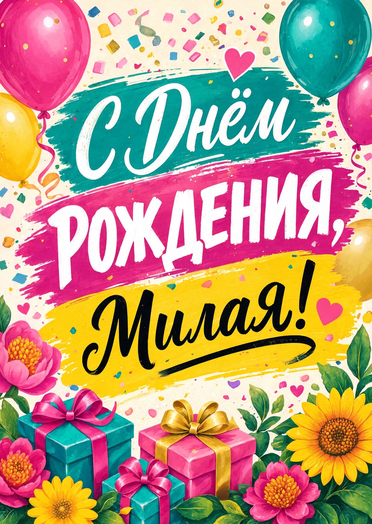 Открытка "С днем рождения женщине" #83