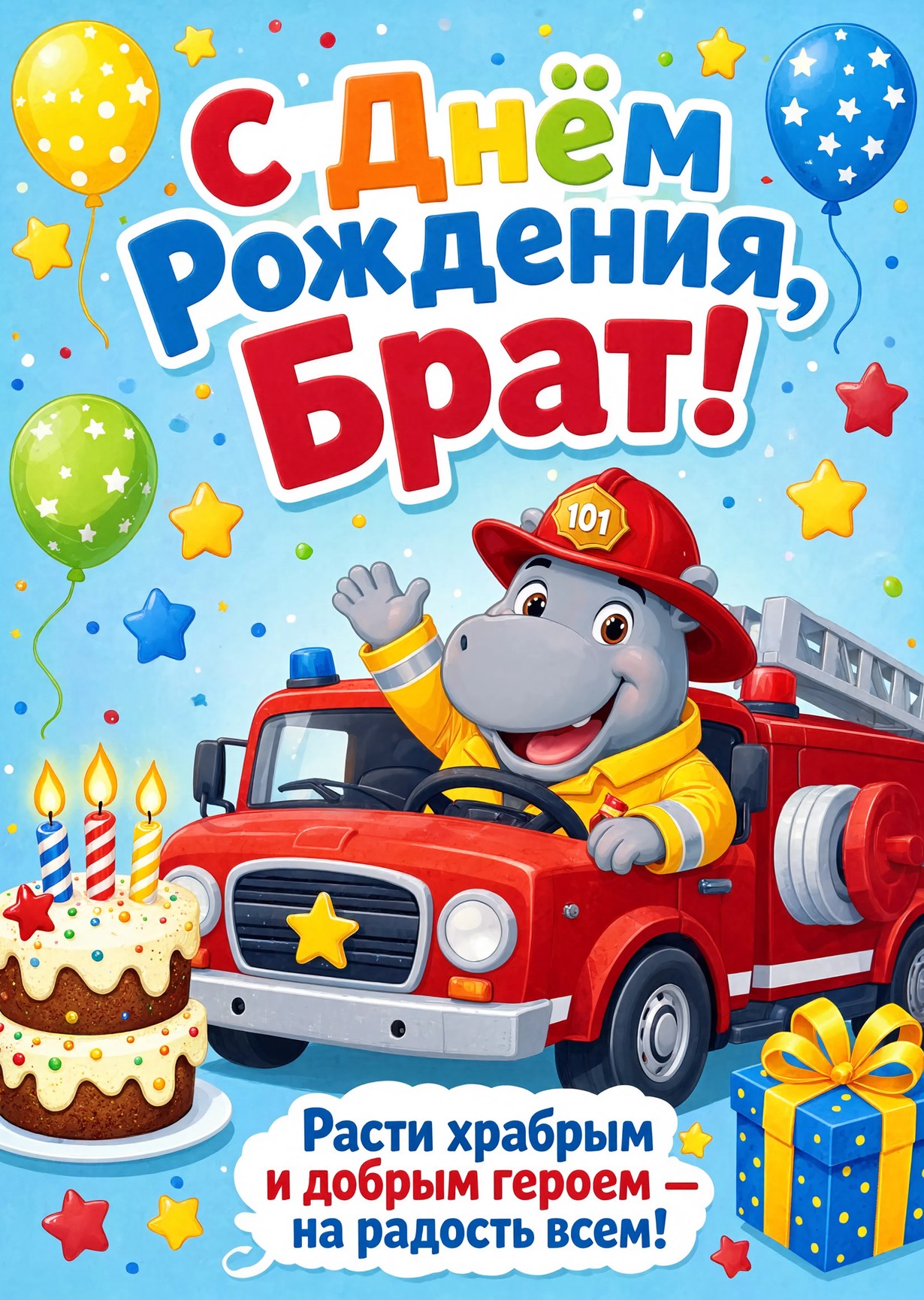 Открытка С днём рождения брату  #26