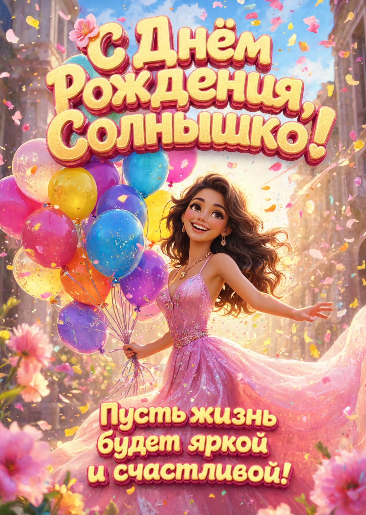 Открытка "С днем рождения женщине" #76
