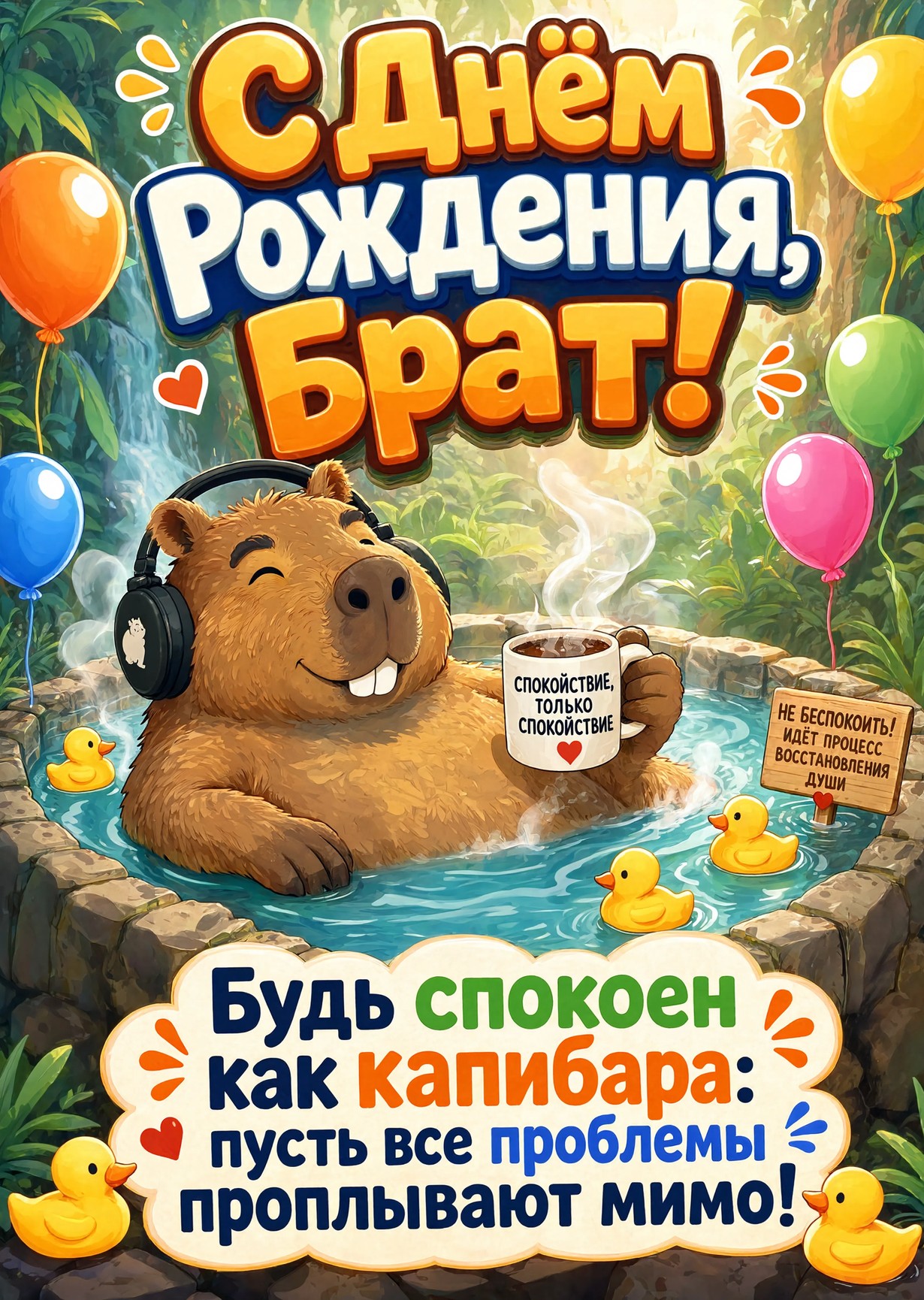 Открытка С днём рождения брату  #47