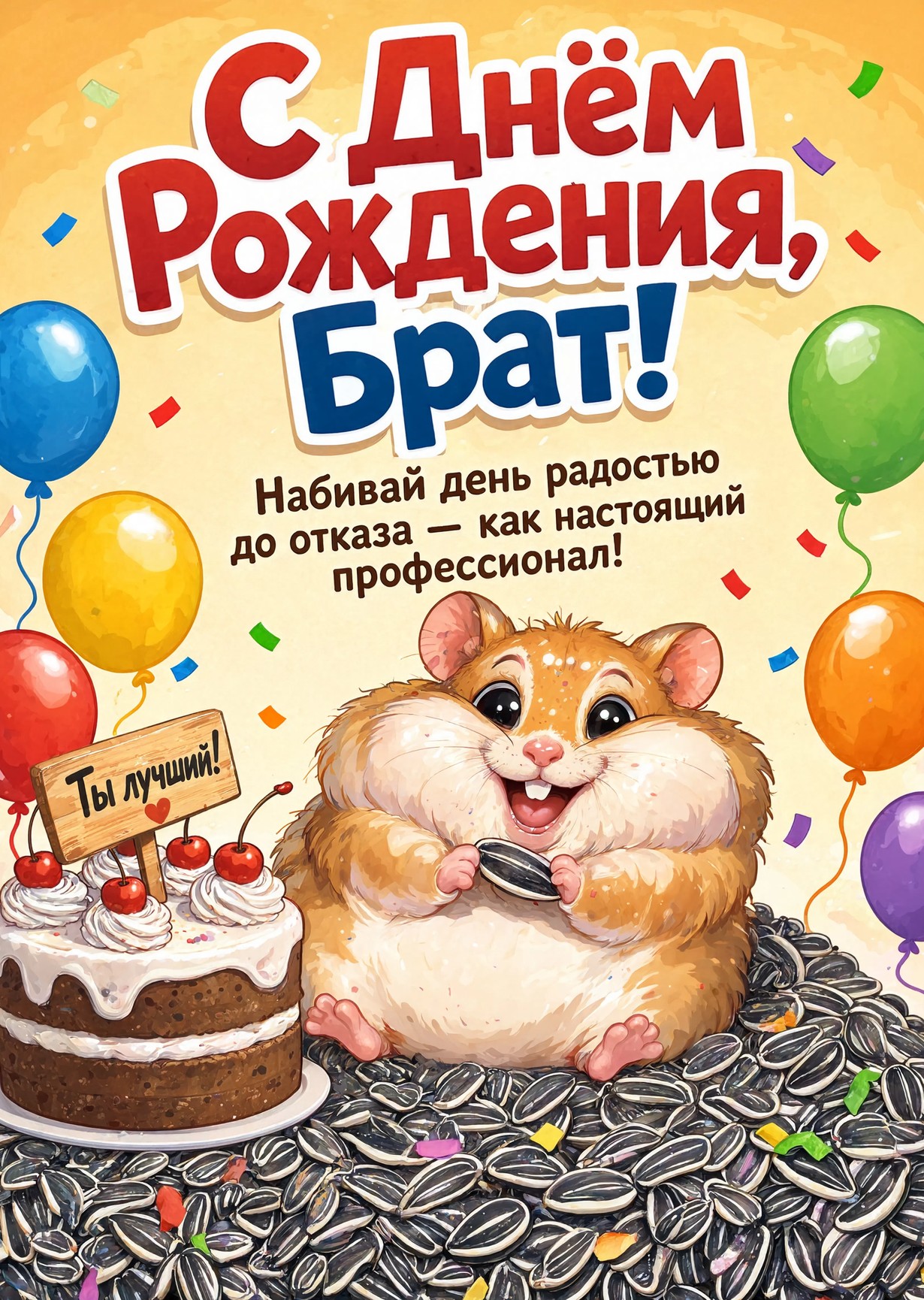 Открытка С днём рождения брату  #40