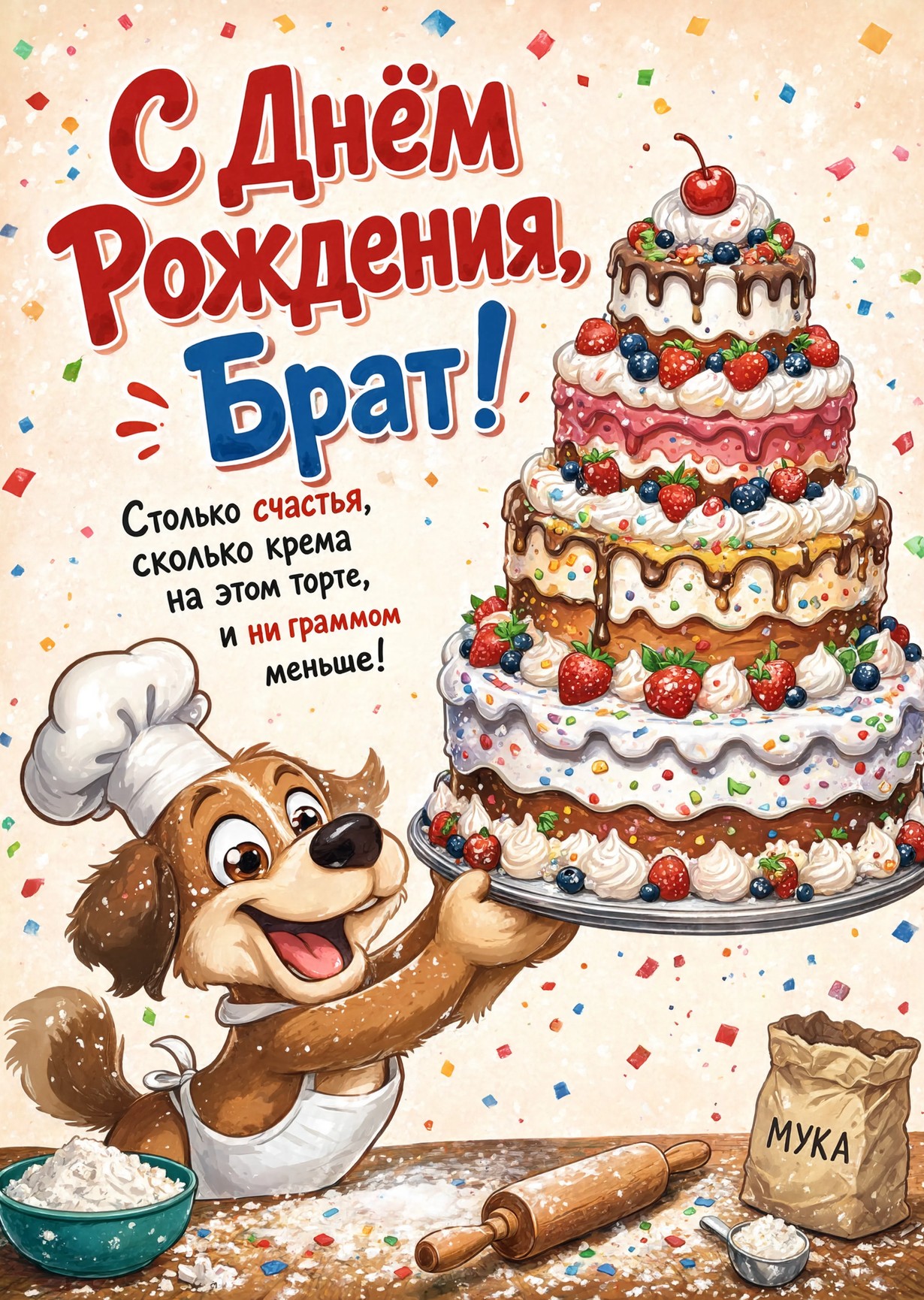 Открытка С днём рождения брату  #58