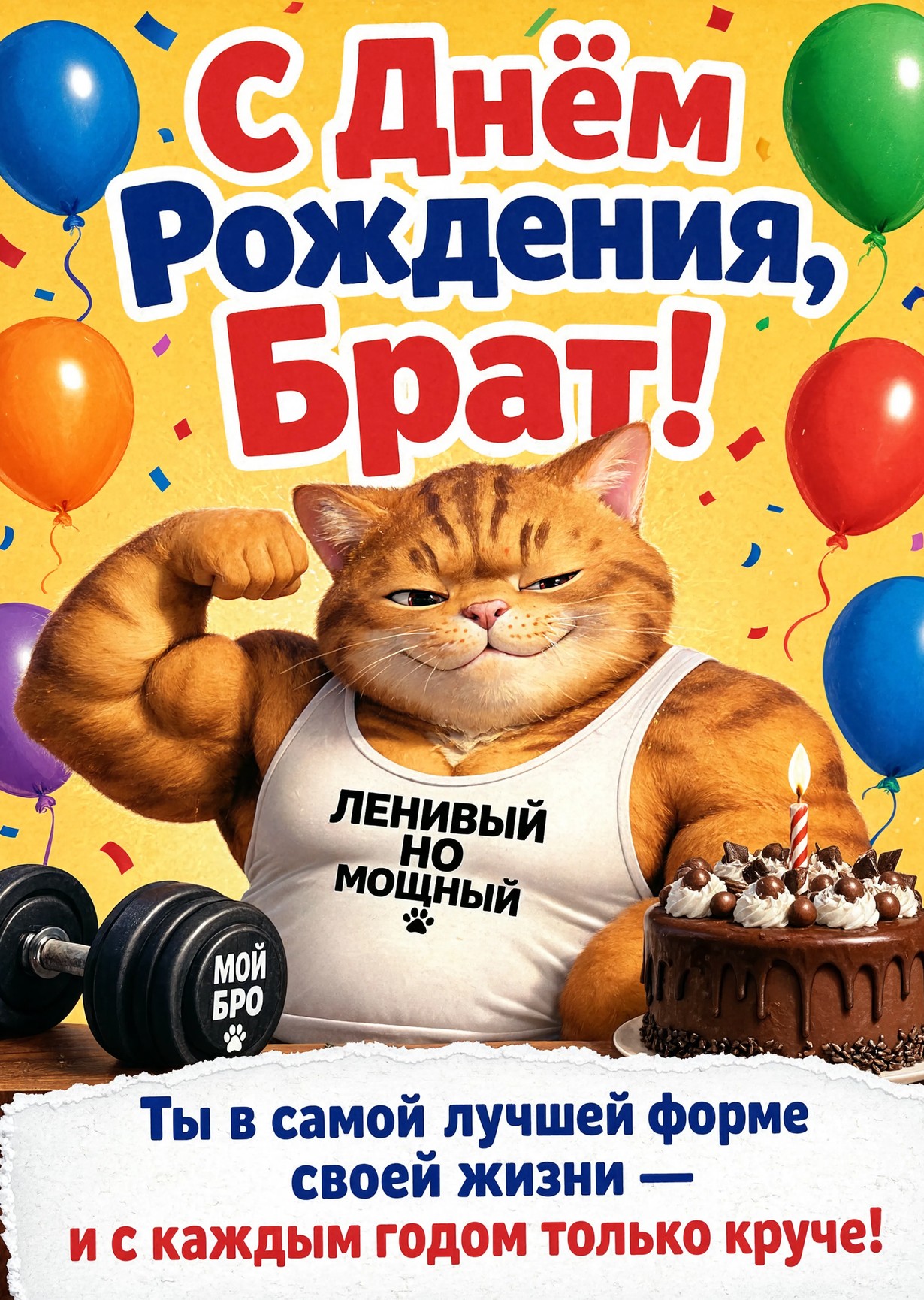 Открытка С днём рождения брату  #52