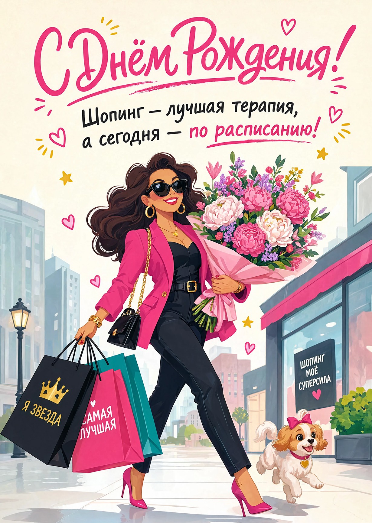 Открытка "С днем рождения женщине" #67