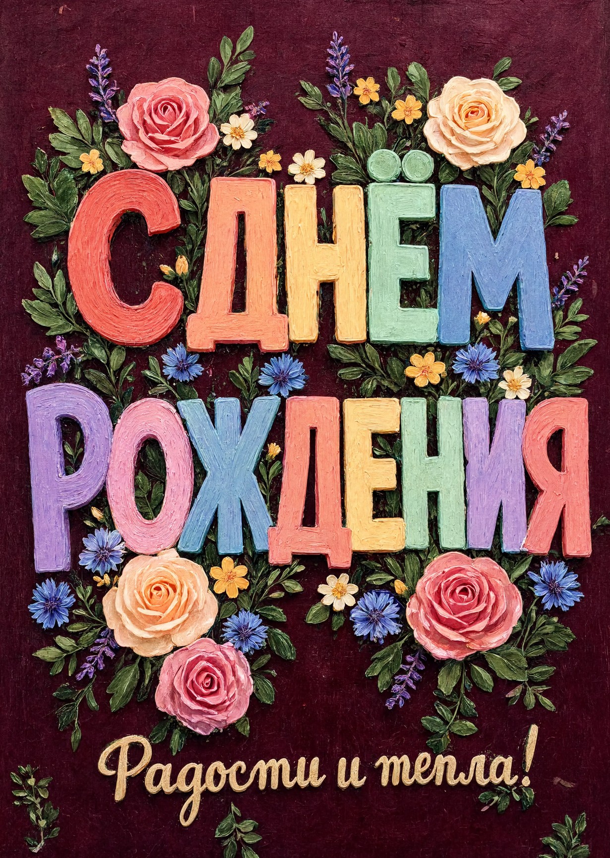 Открытка "С днем рождения женщине" #56