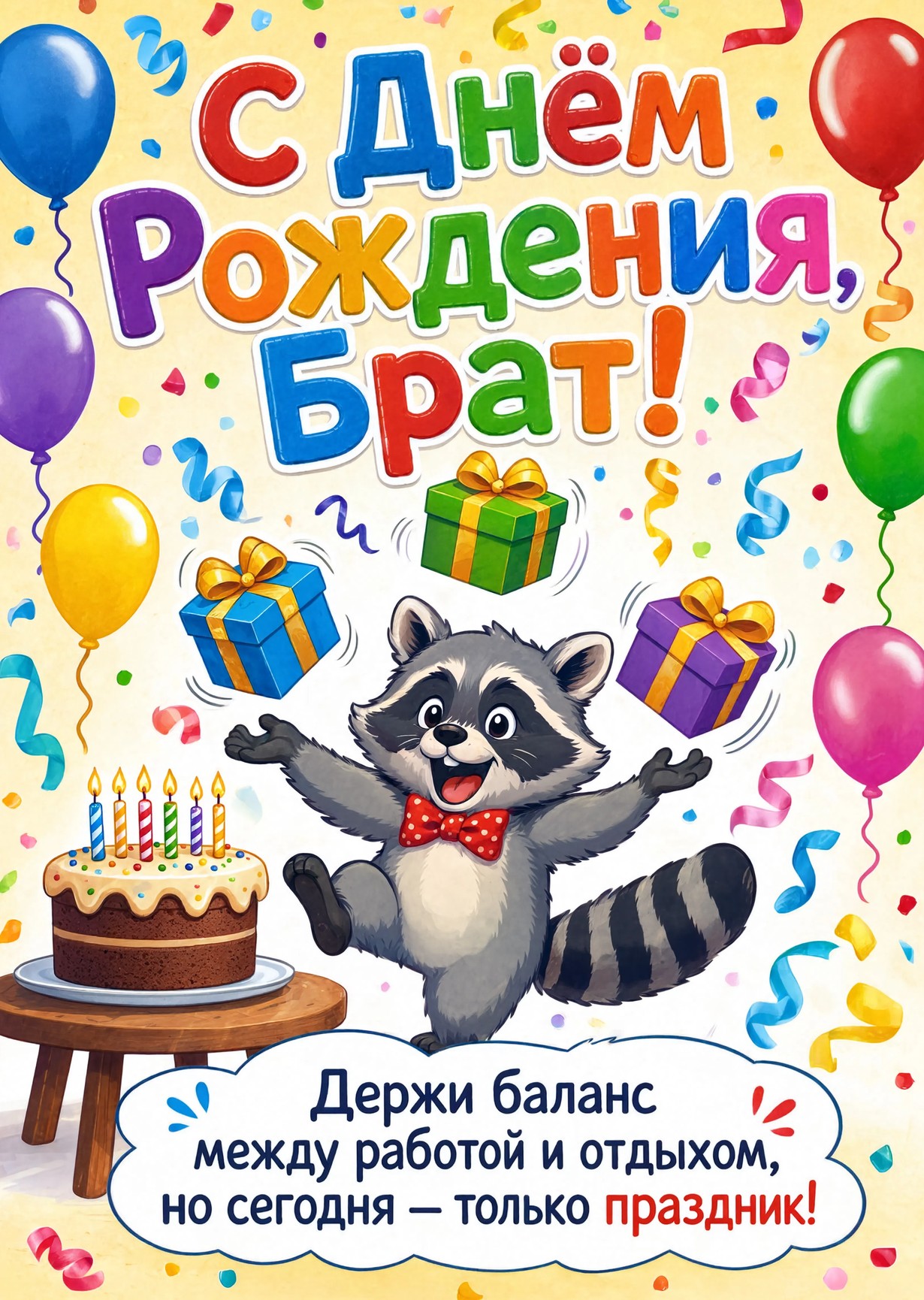 Открытка С днём рождения брату  #67