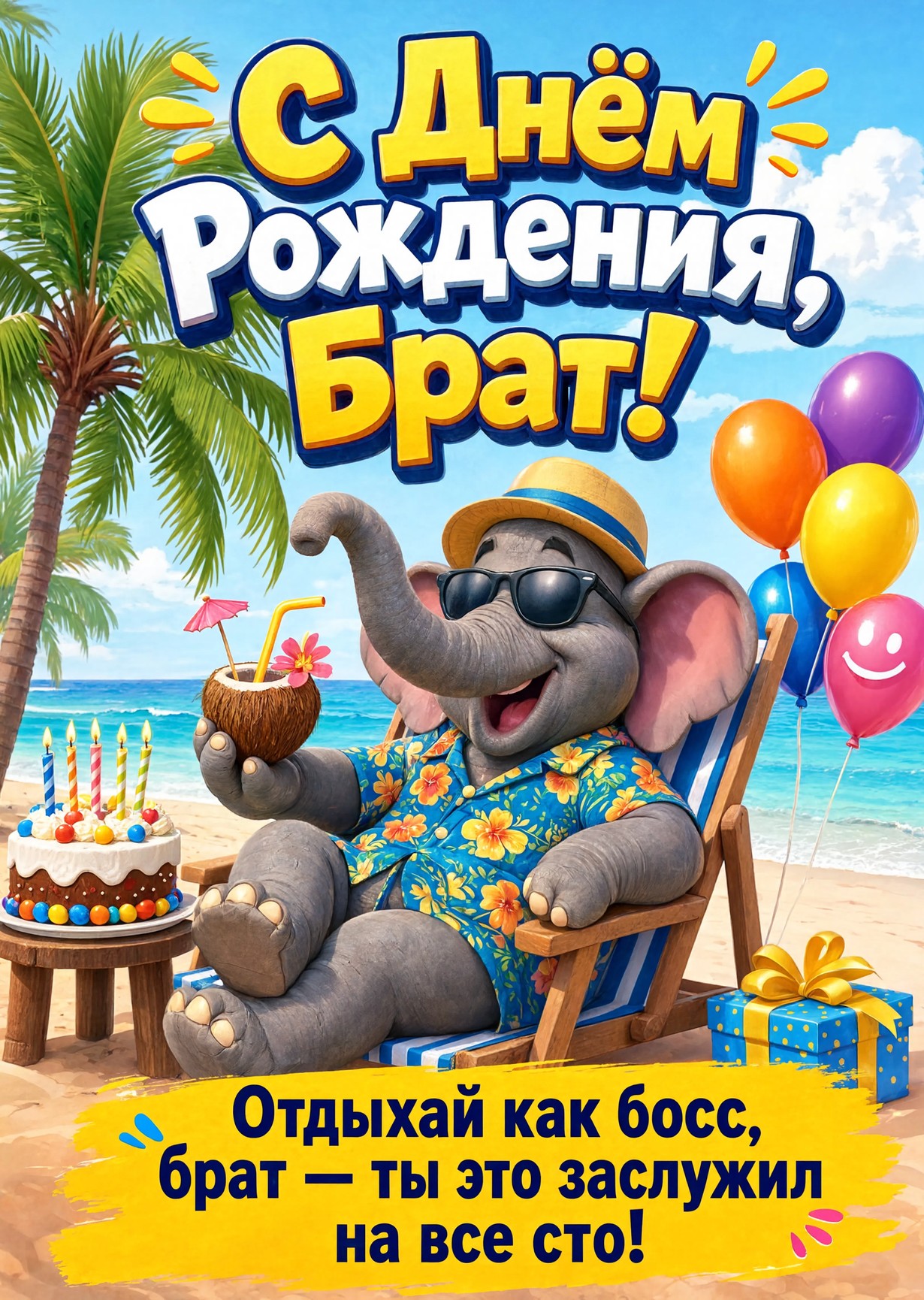 Открытка С днём рождения брату  #18