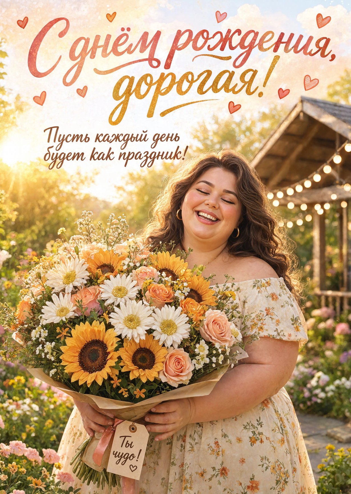 Открытка "С днем рождения женщине" #64