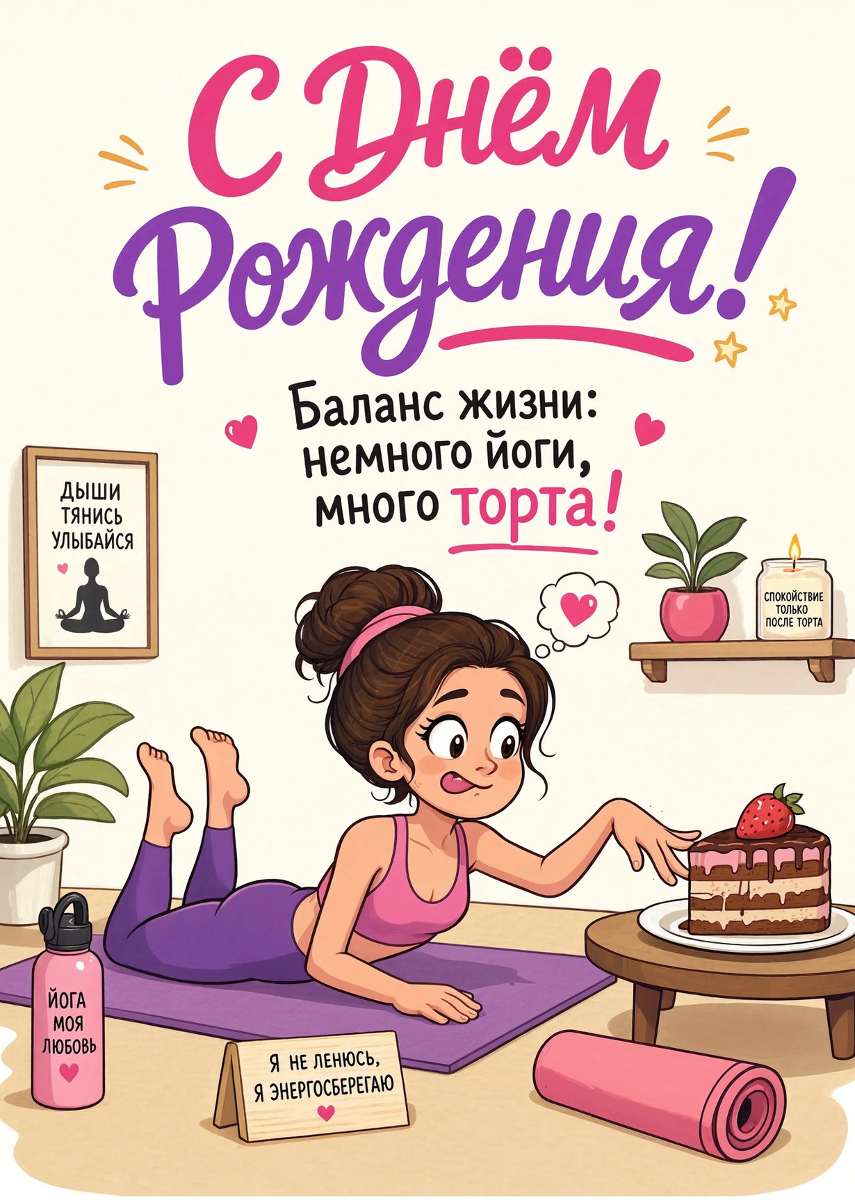 Открытка "С днем рождения женщине" #72