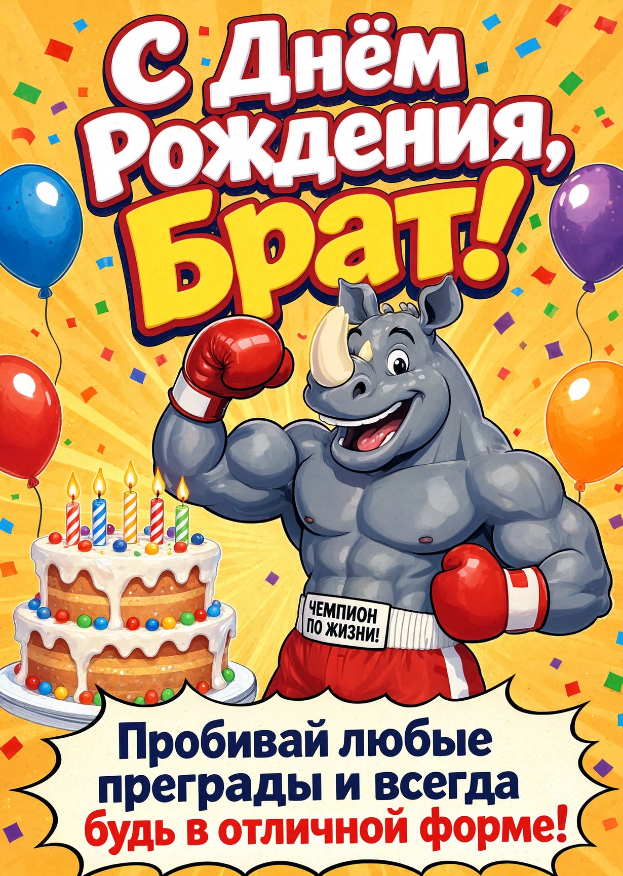 Открытка С днём рождения брату  #14