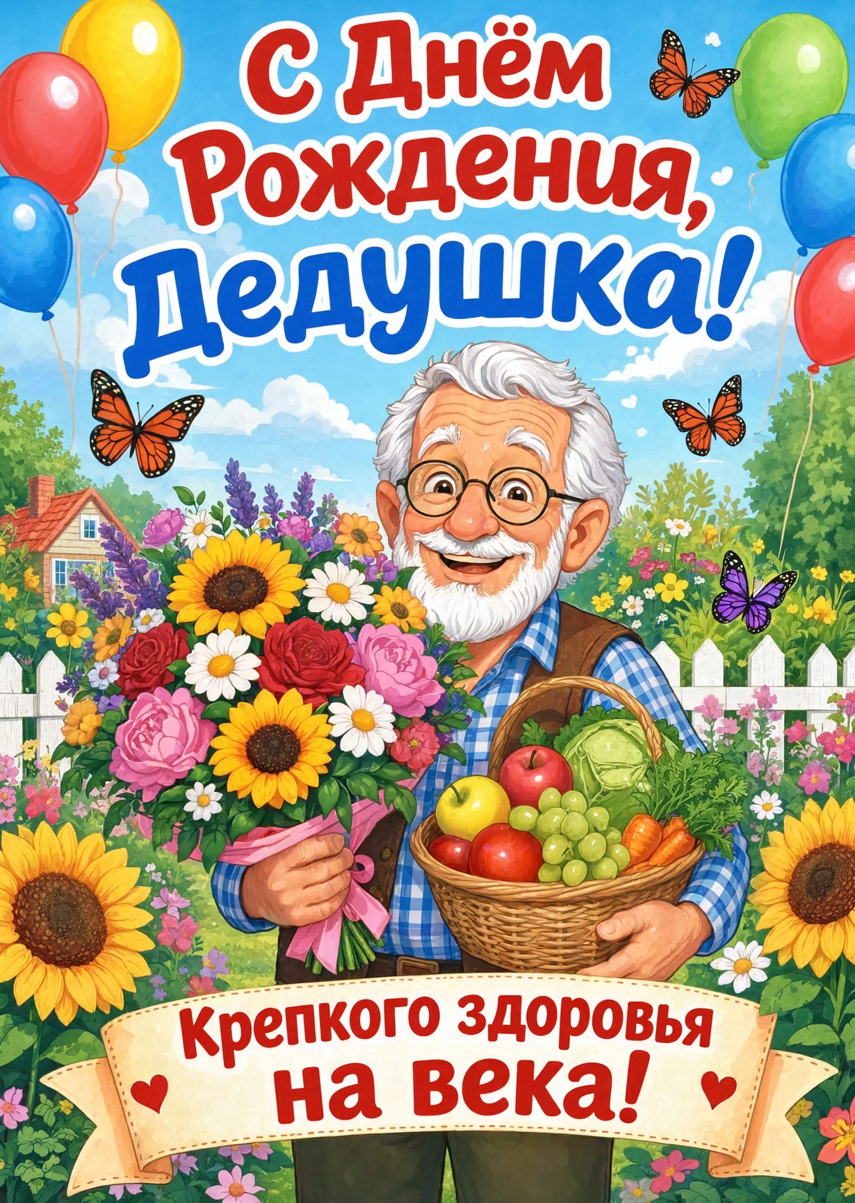 Открытка "С днём рождения дедушке" #6