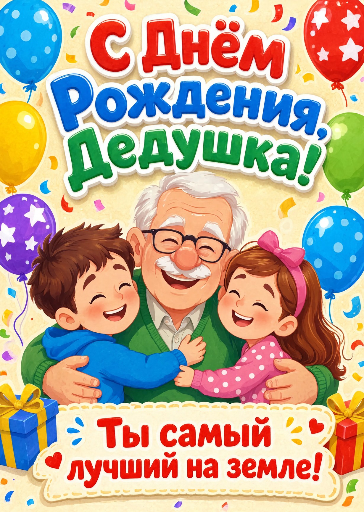 Открытка "С днём рождения дедушке" #8