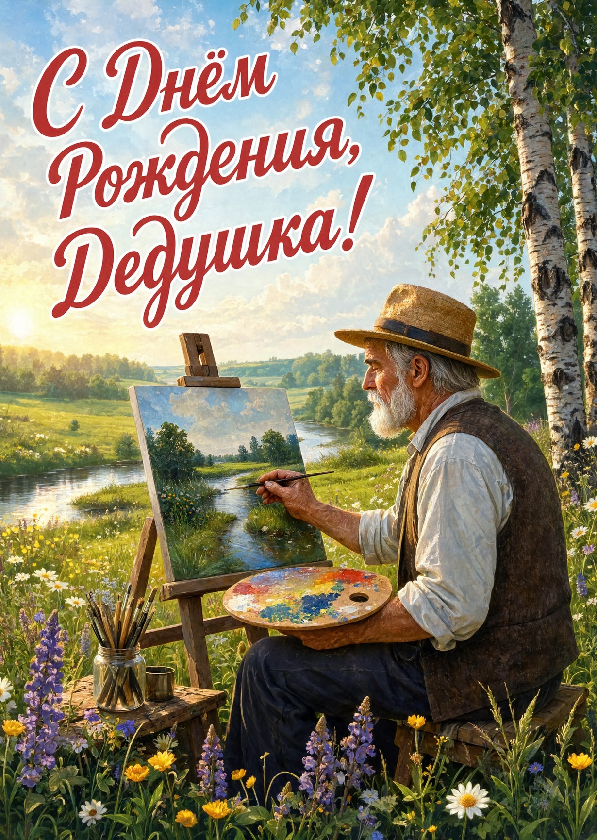 Открытка "С днём рождения дедушке" #67