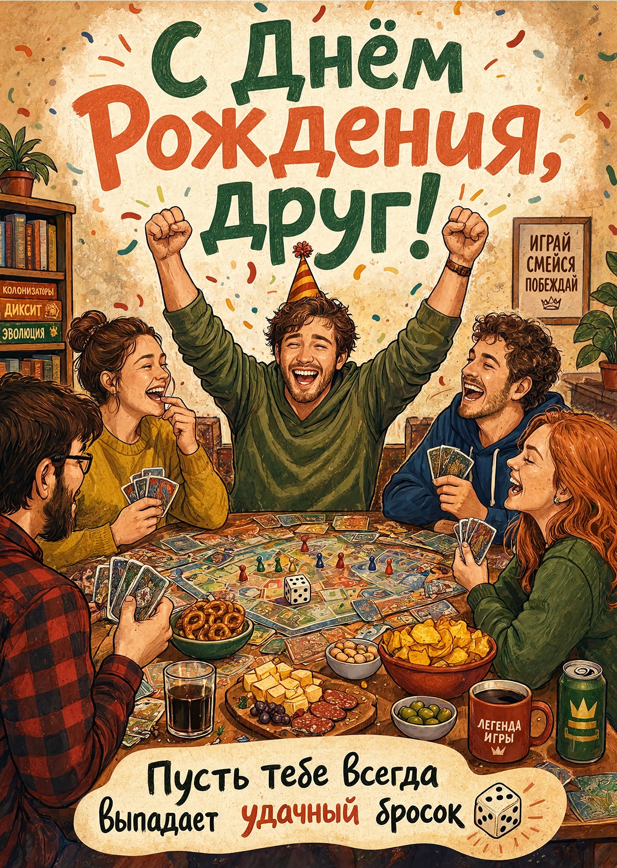 Открытка "С днем рождения другу" #11