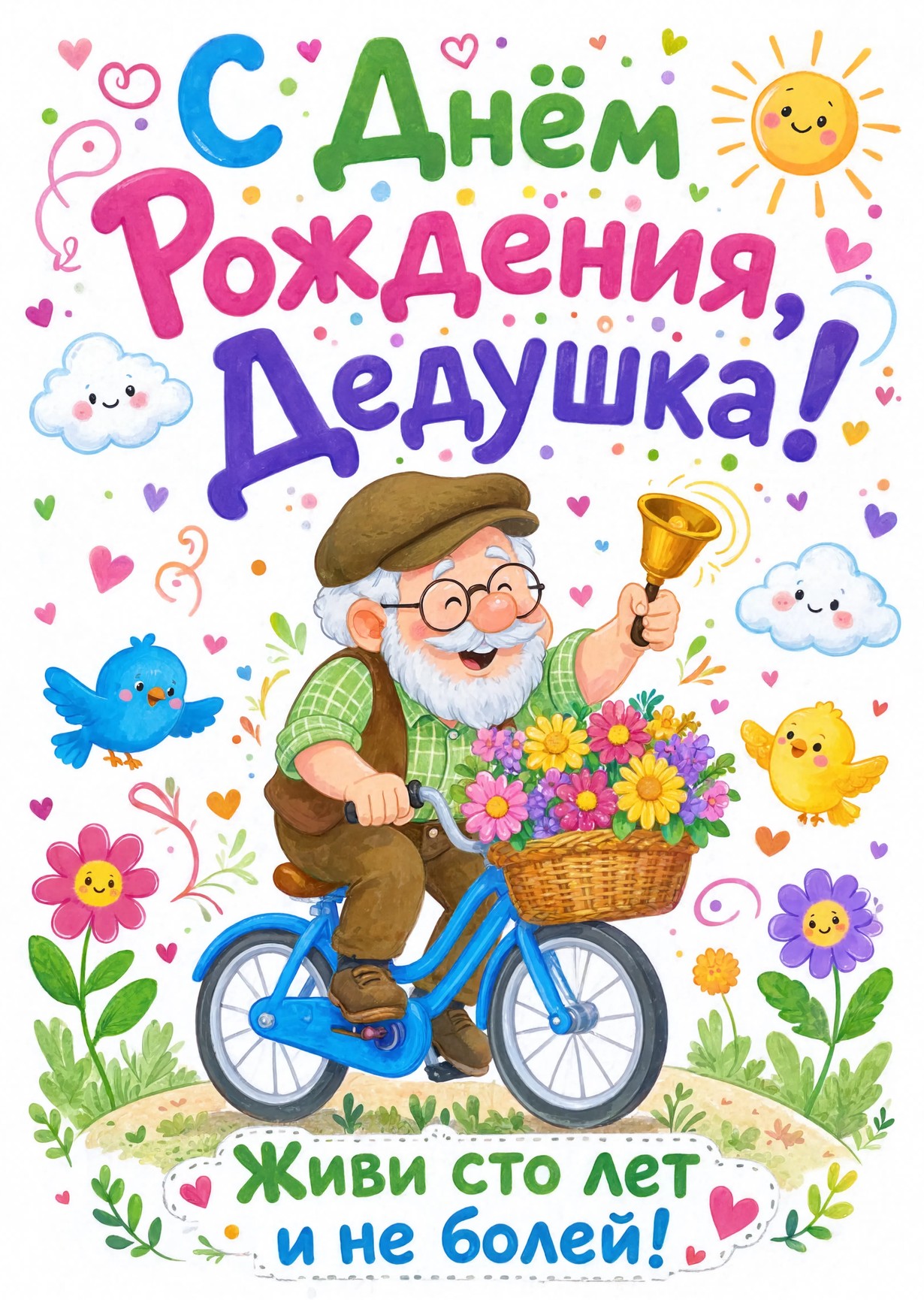 Открытка "С днём рождения дедушке" #37