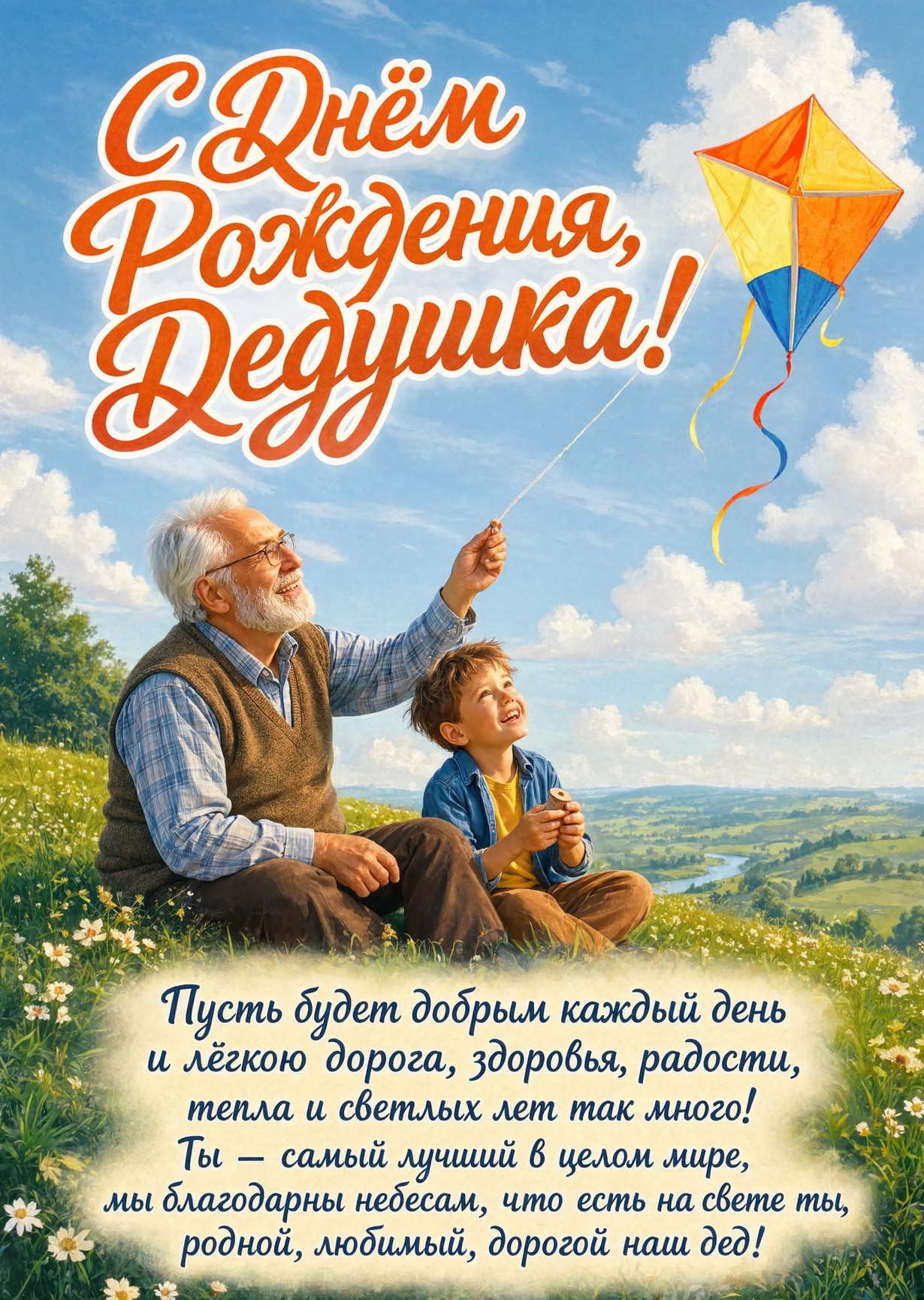 Открытка "С днём рождения дедушке" #74