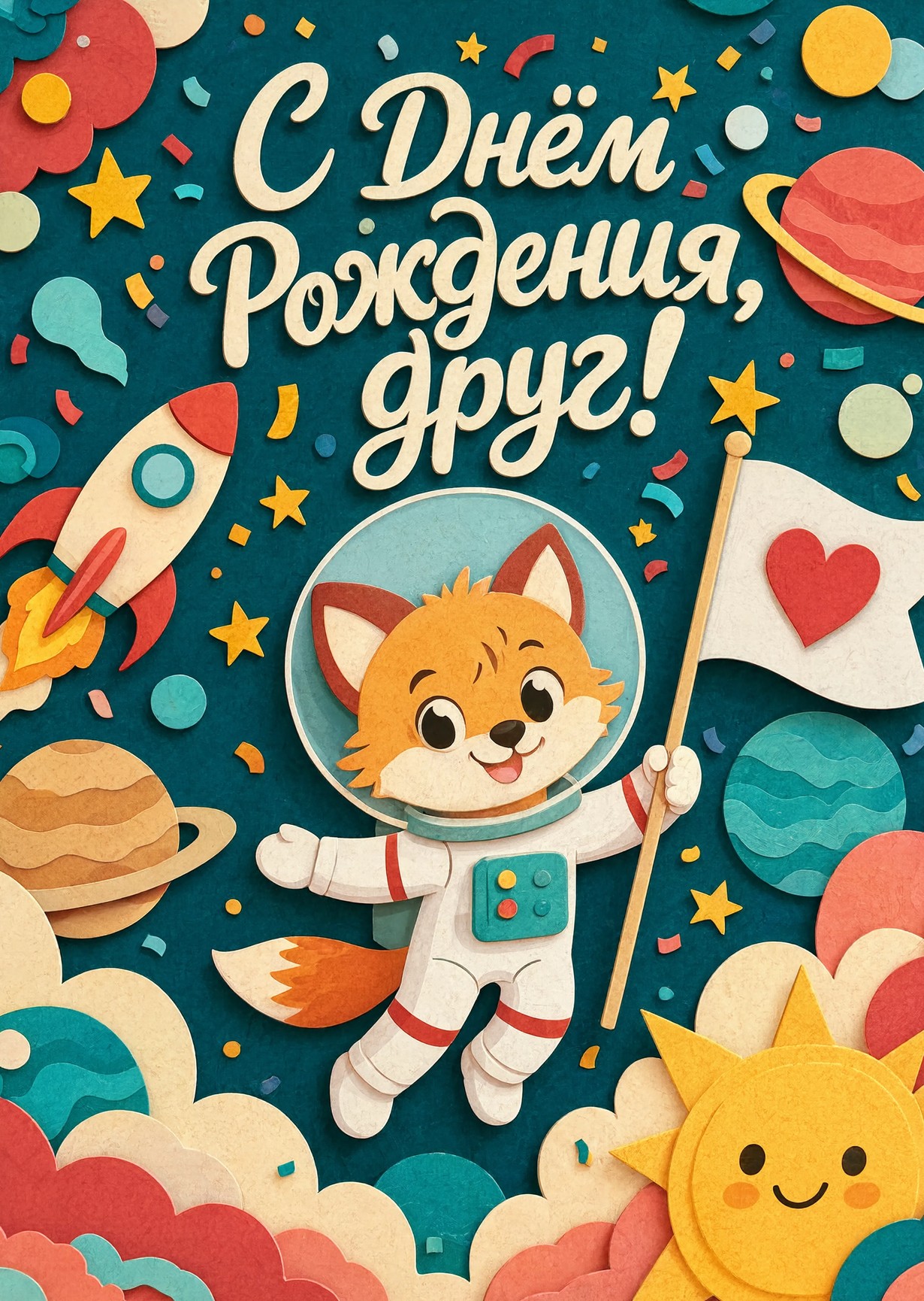Открытка "С днем рождения другу" #3