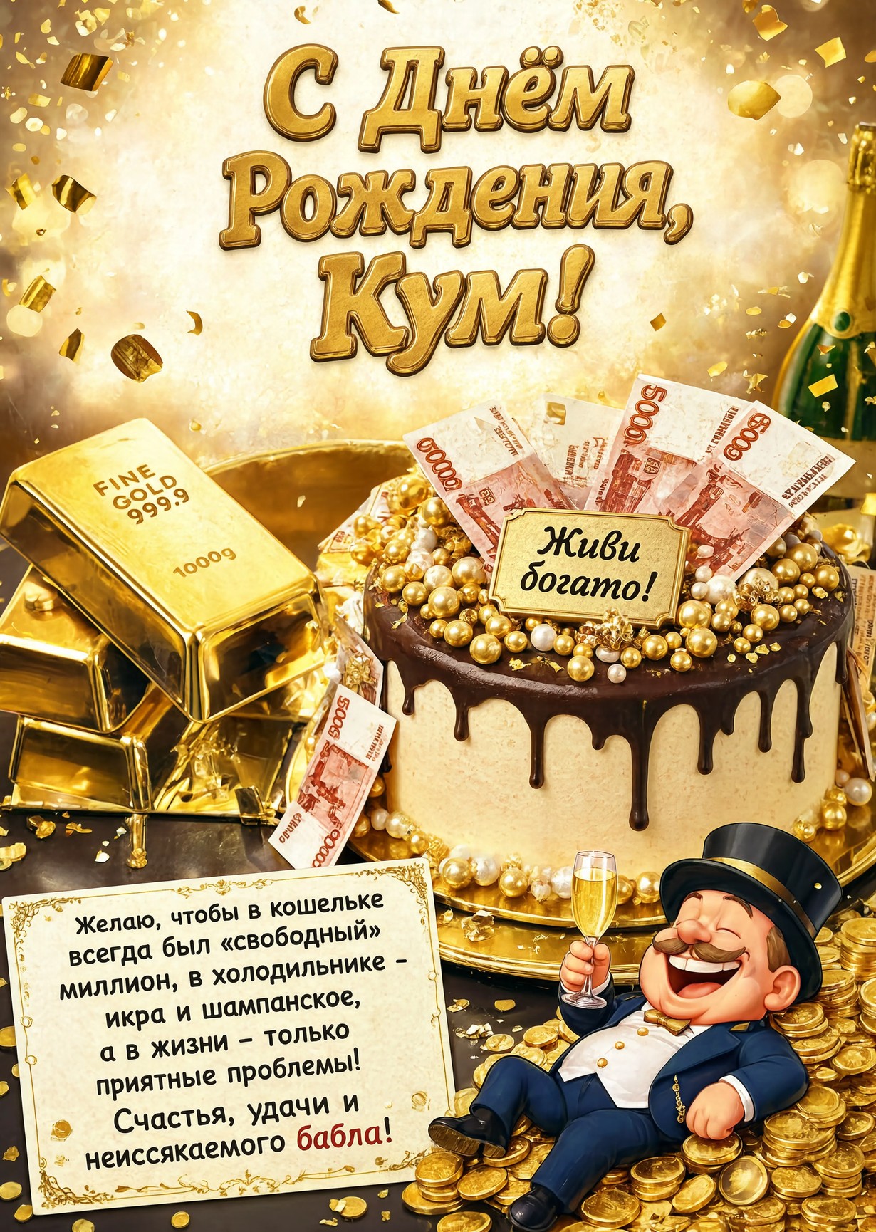 Открытка "С днем рождения куму" #78