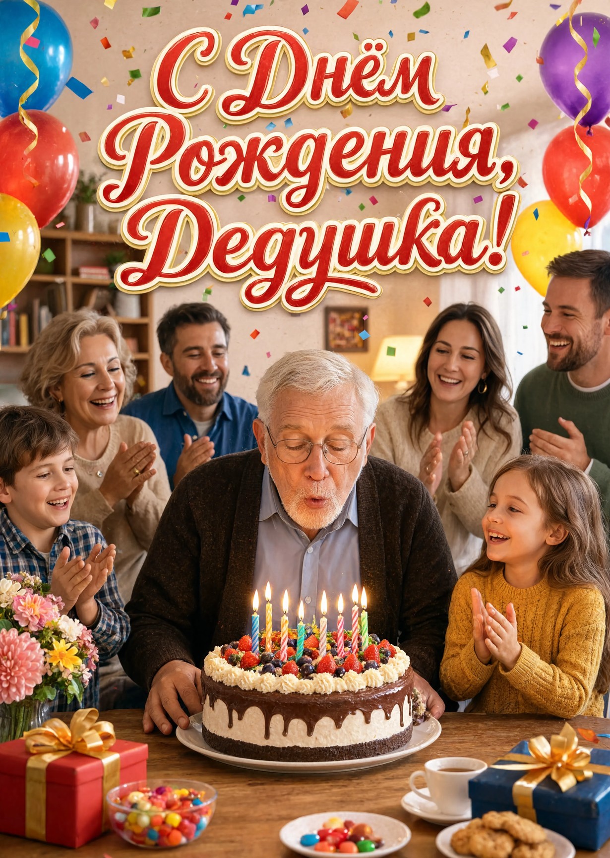 Открытка "С днём рождения дедушке" #53