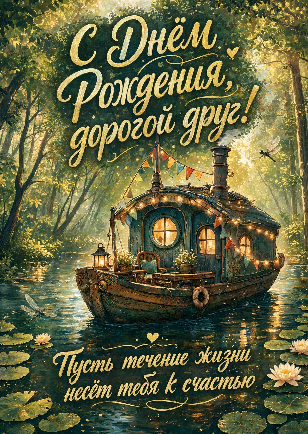 Открытка "С днем рождения другу" #46