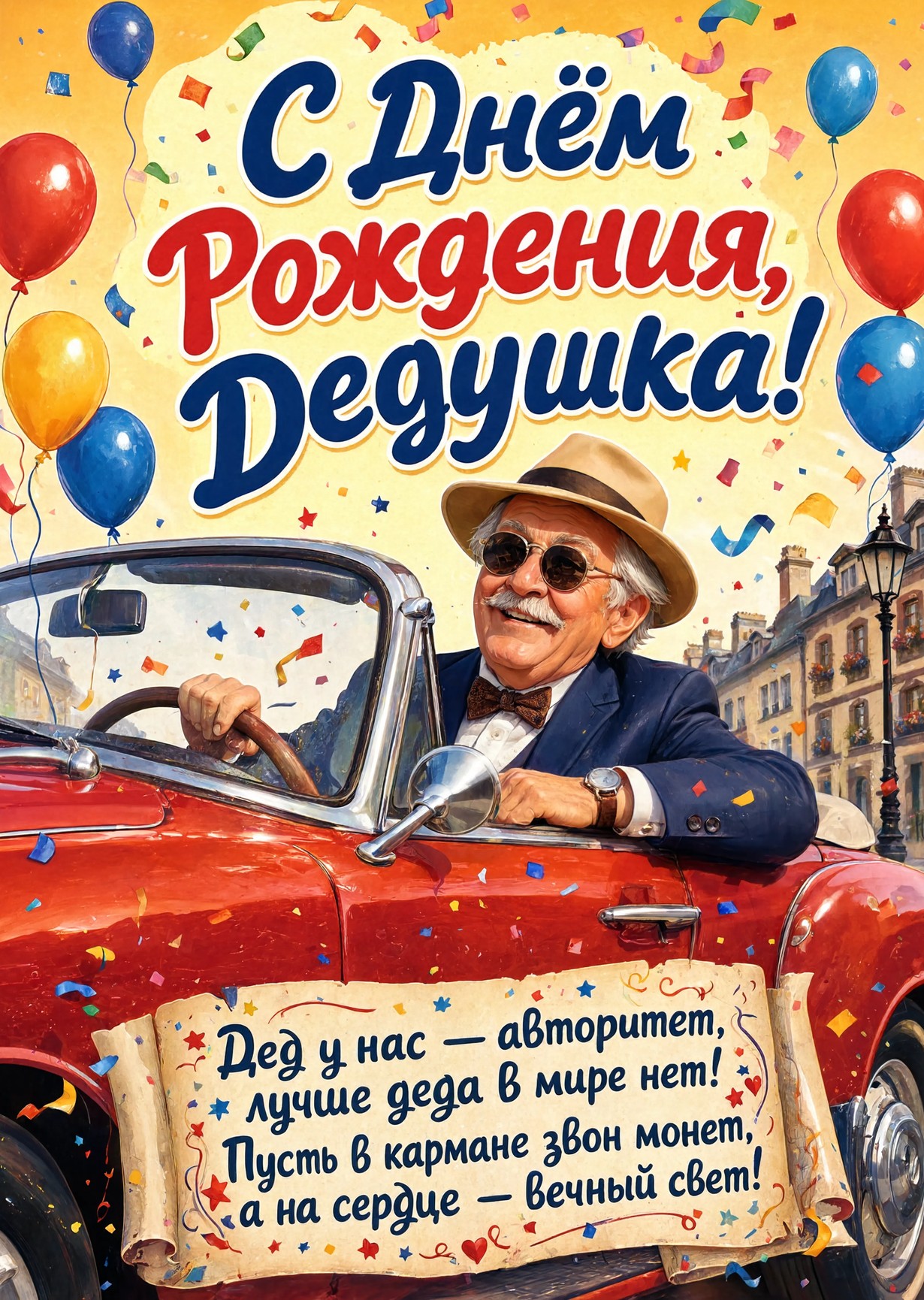 Открытка "С днём рождения дедушке" #62