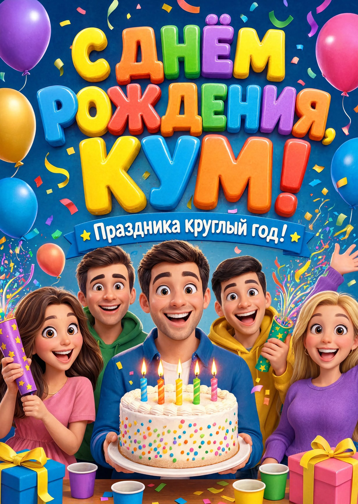 Открытка "С днем рождения куму" #45