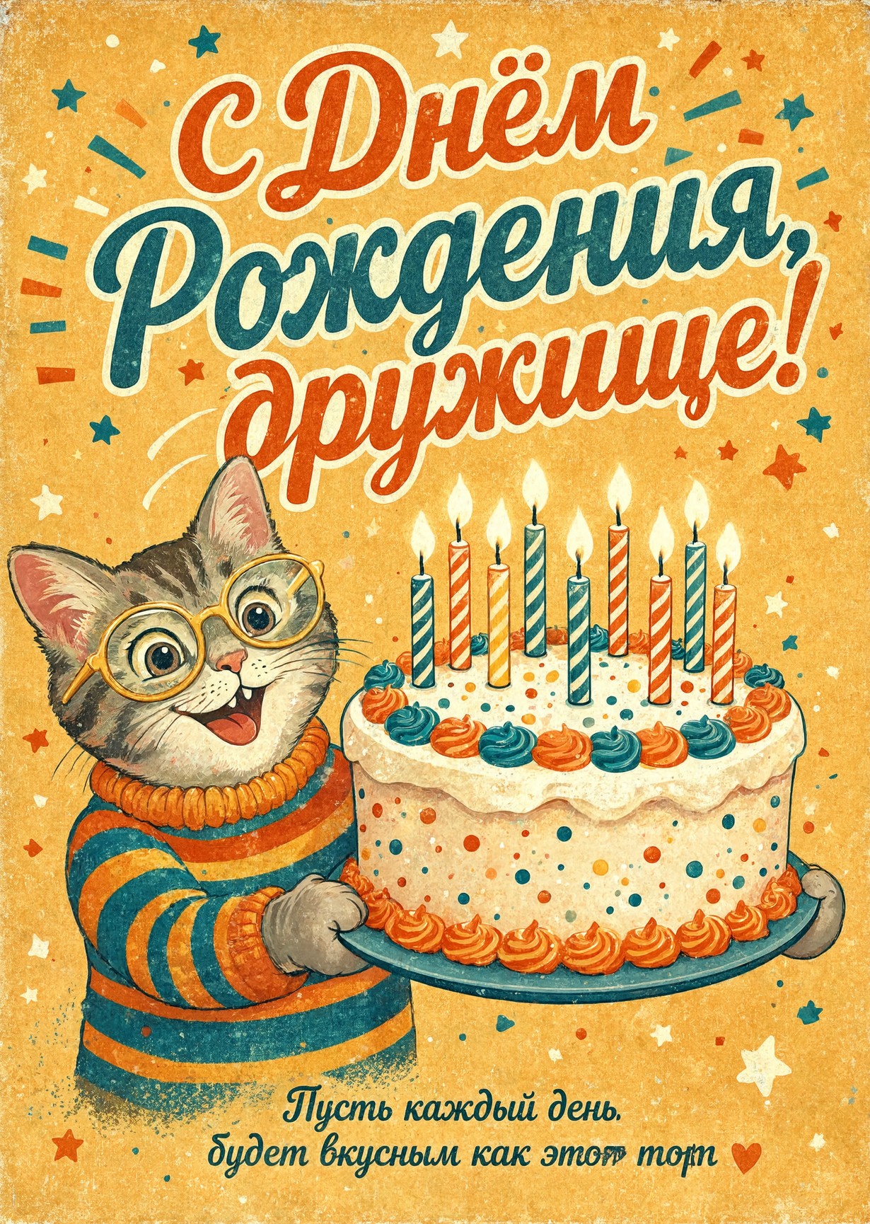 Открытка "С днем рождения другу" #7