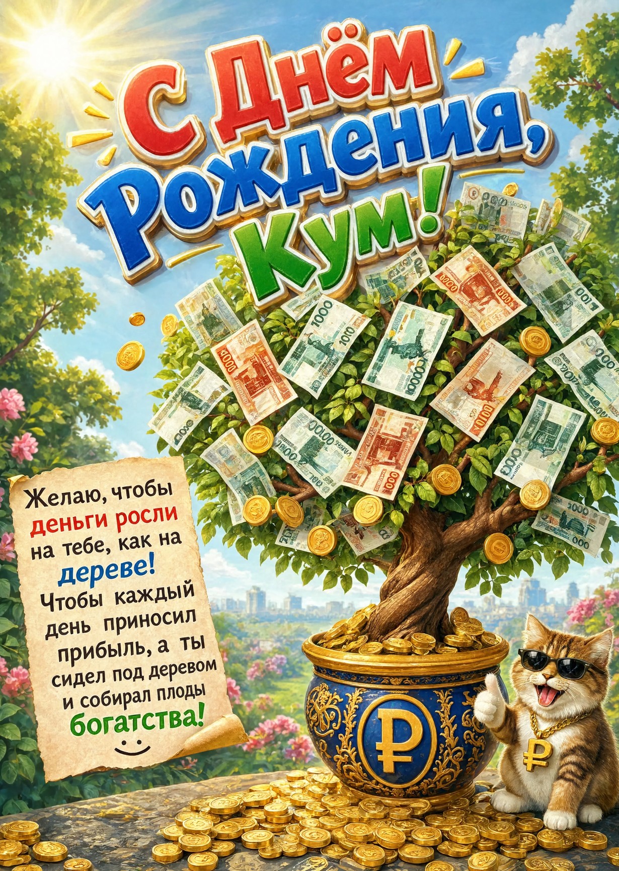 Открытка "С днем рождения куму" #81