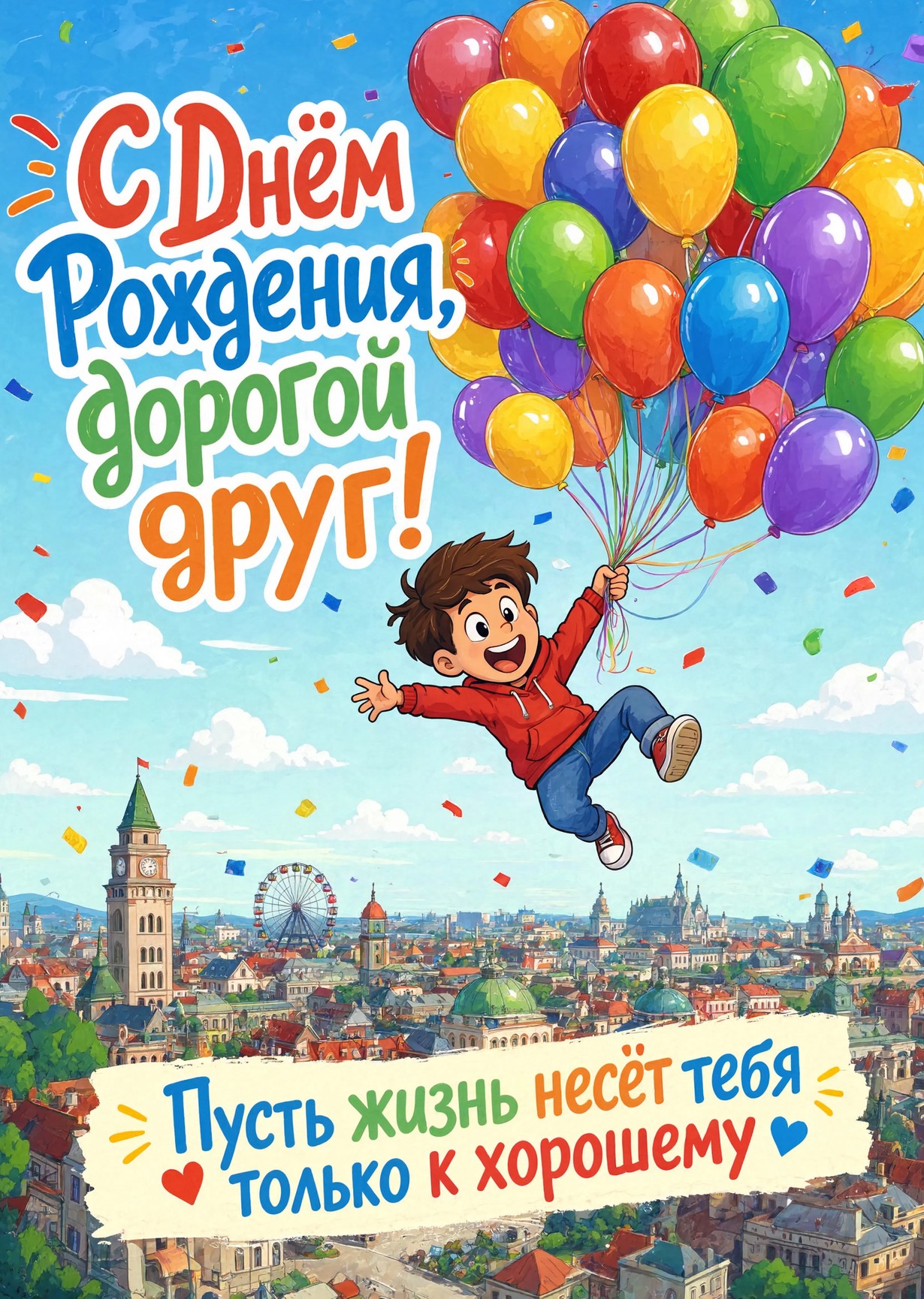Открытка "С днем рождения другу" #25