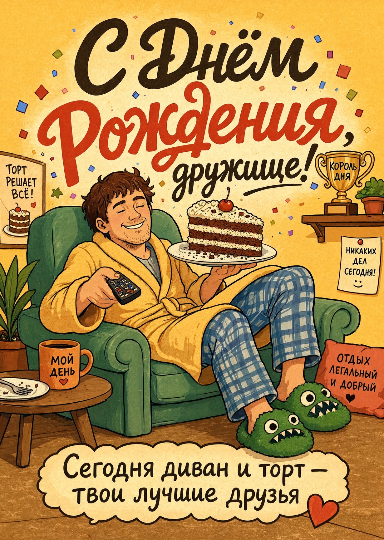 Открытка "С днем рождения другу" #73