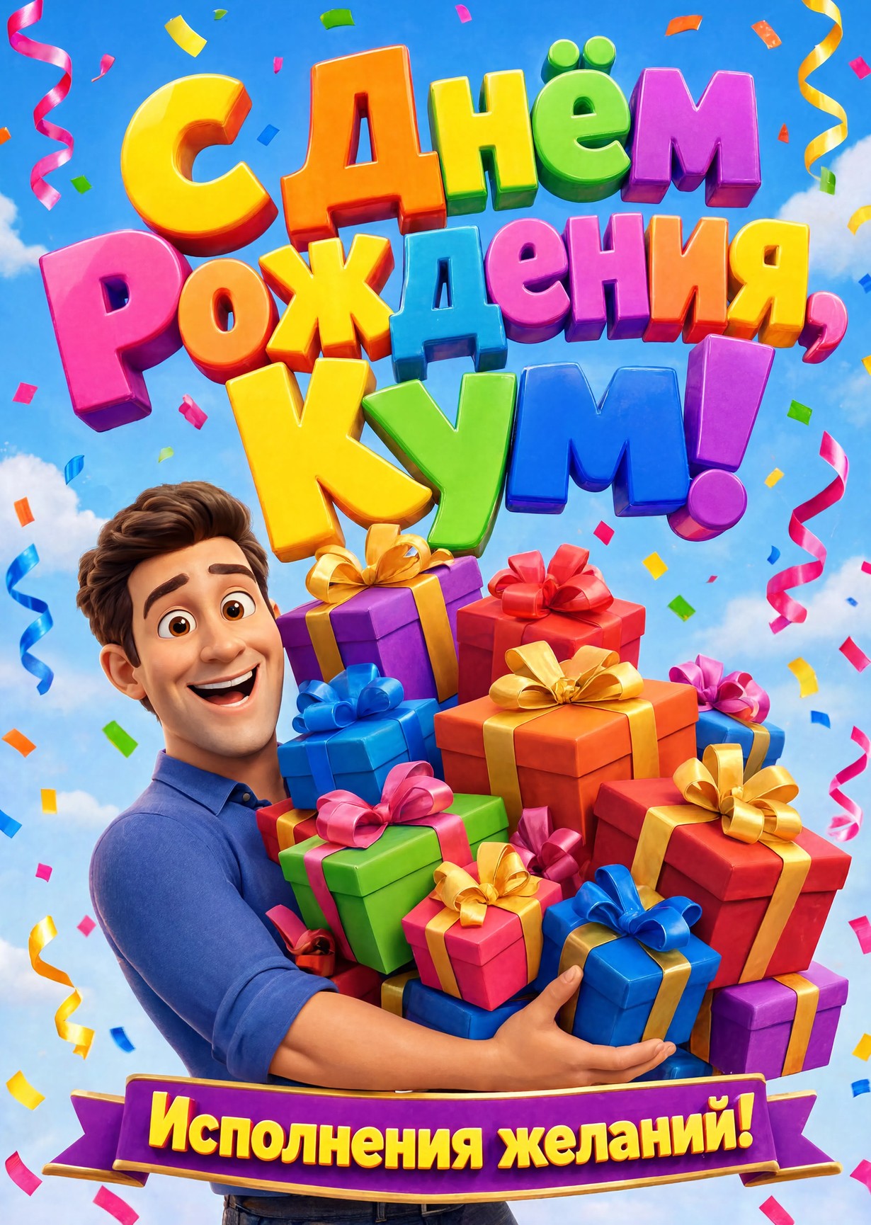 Открытка "С днем рождения куму" #51